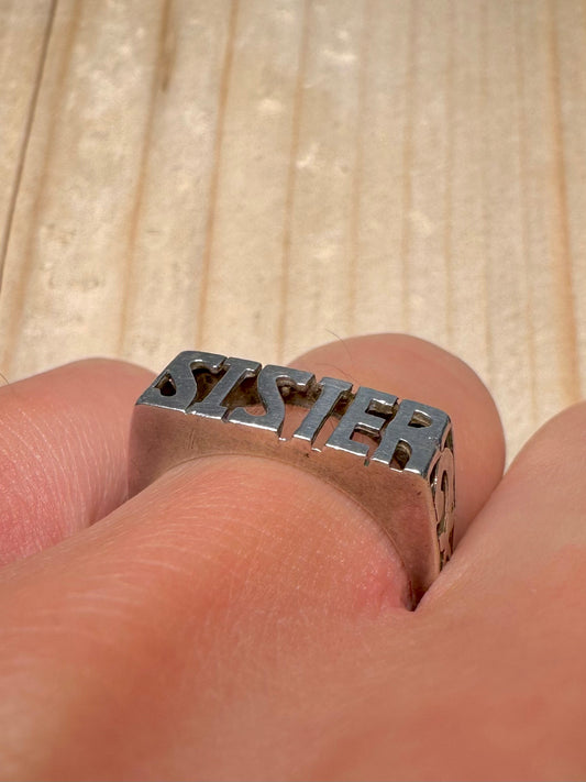 Sister 925 Sterling Silver Size M Ring