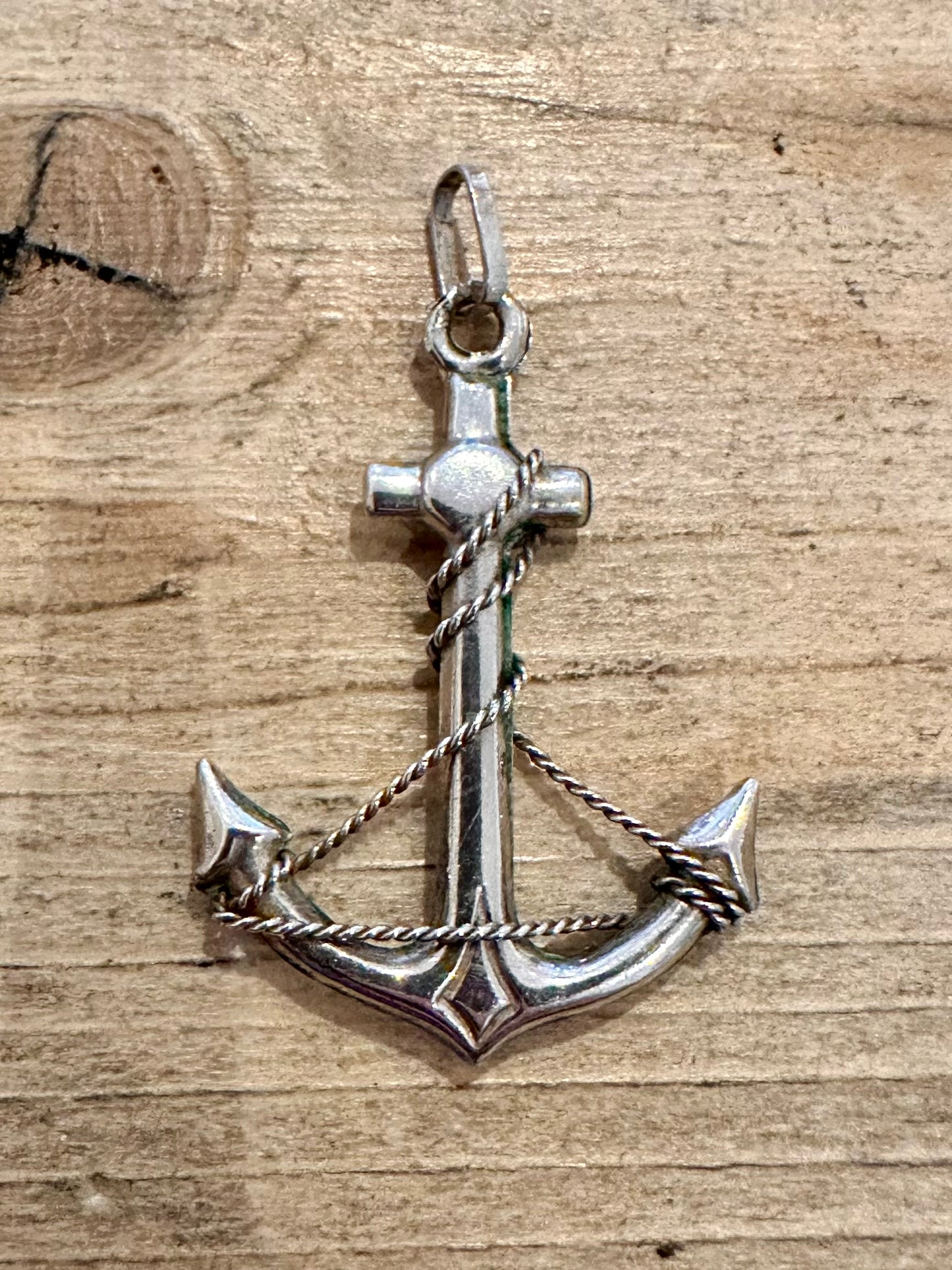 Vintage Anchor 925 Silver Pendant