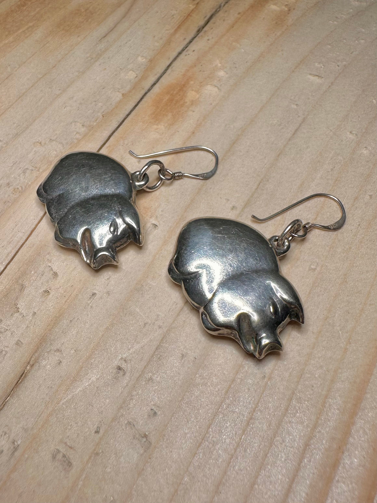 Large Pig 925 Sterling Silver Earrings