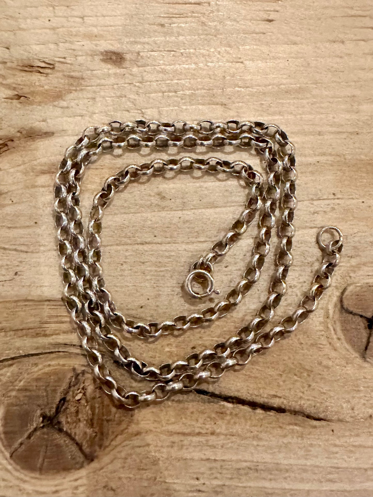 Vintage Belcher Chain 925 Silver 19 inch Necklace