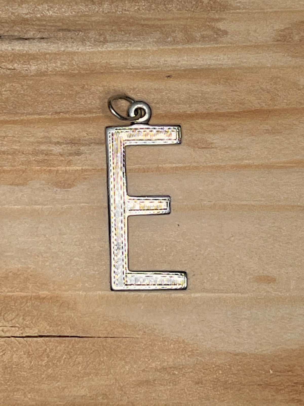 Textured E DPG Hallmark 925 Sterling Silver Pendant