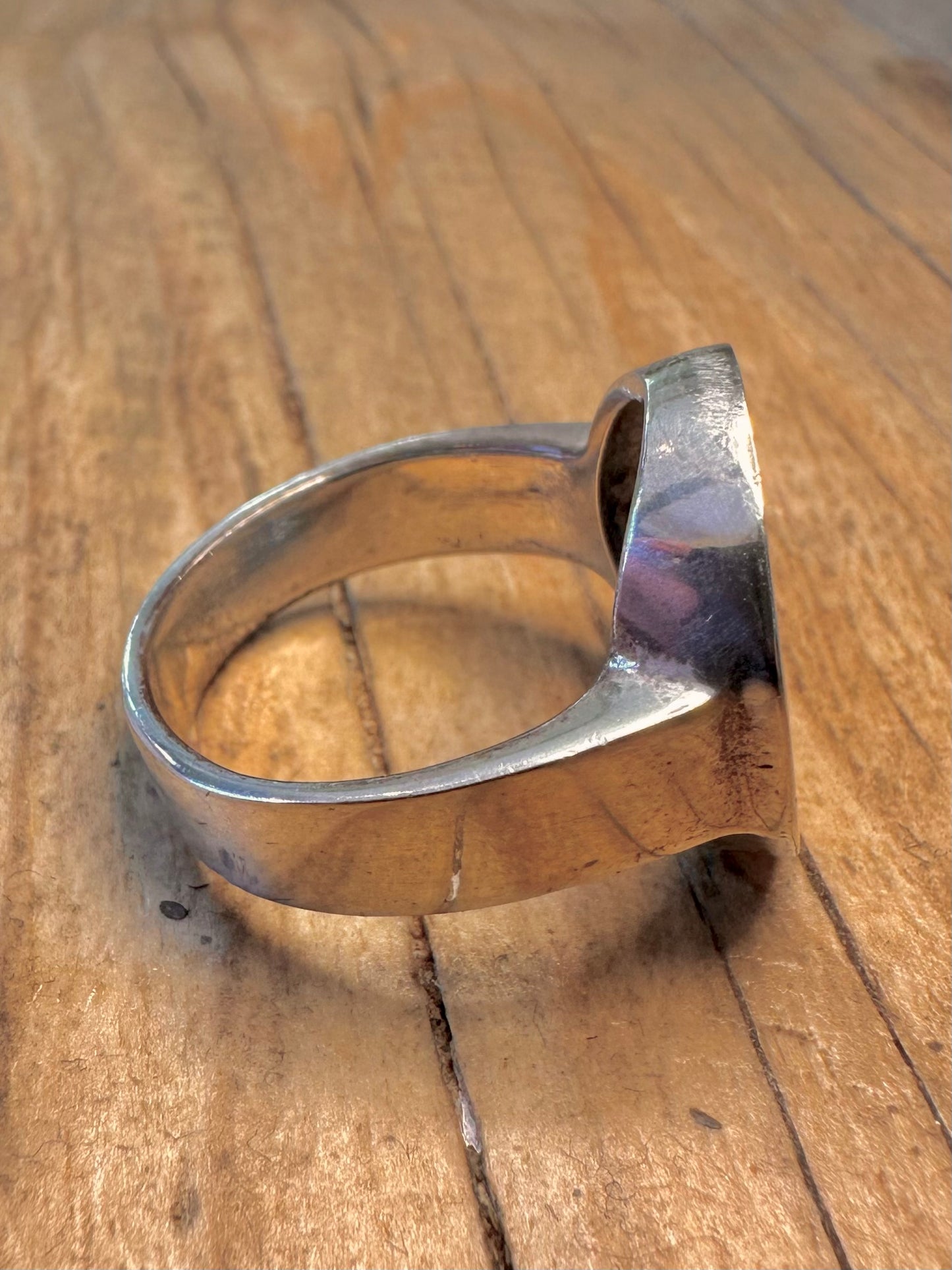 Vintage Chunky Pentagram 925 Sterling Silver Size V Ring