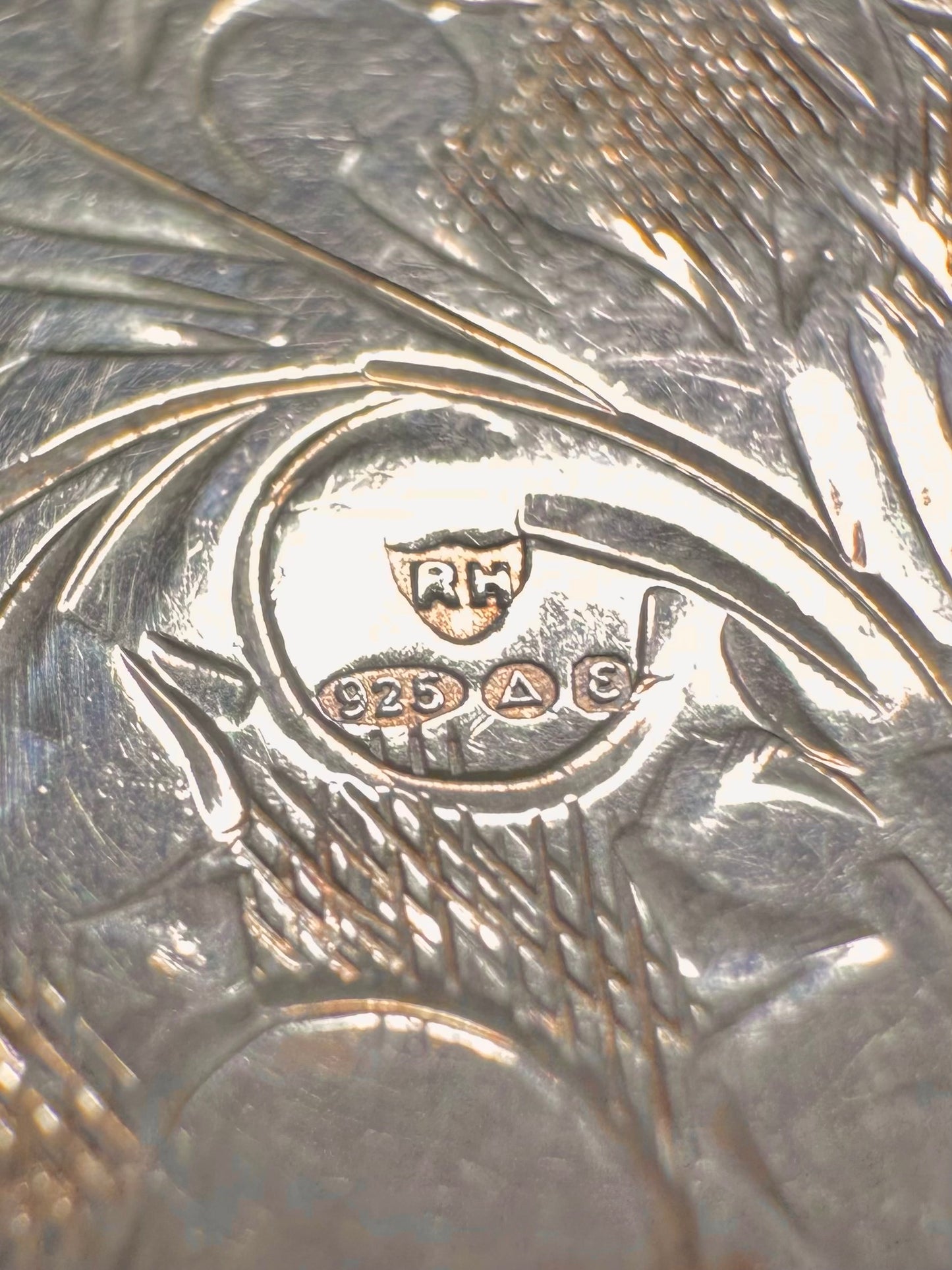 Vintage 1979 Engraved Rectangle 925 Sterling Silver Locket Pendant