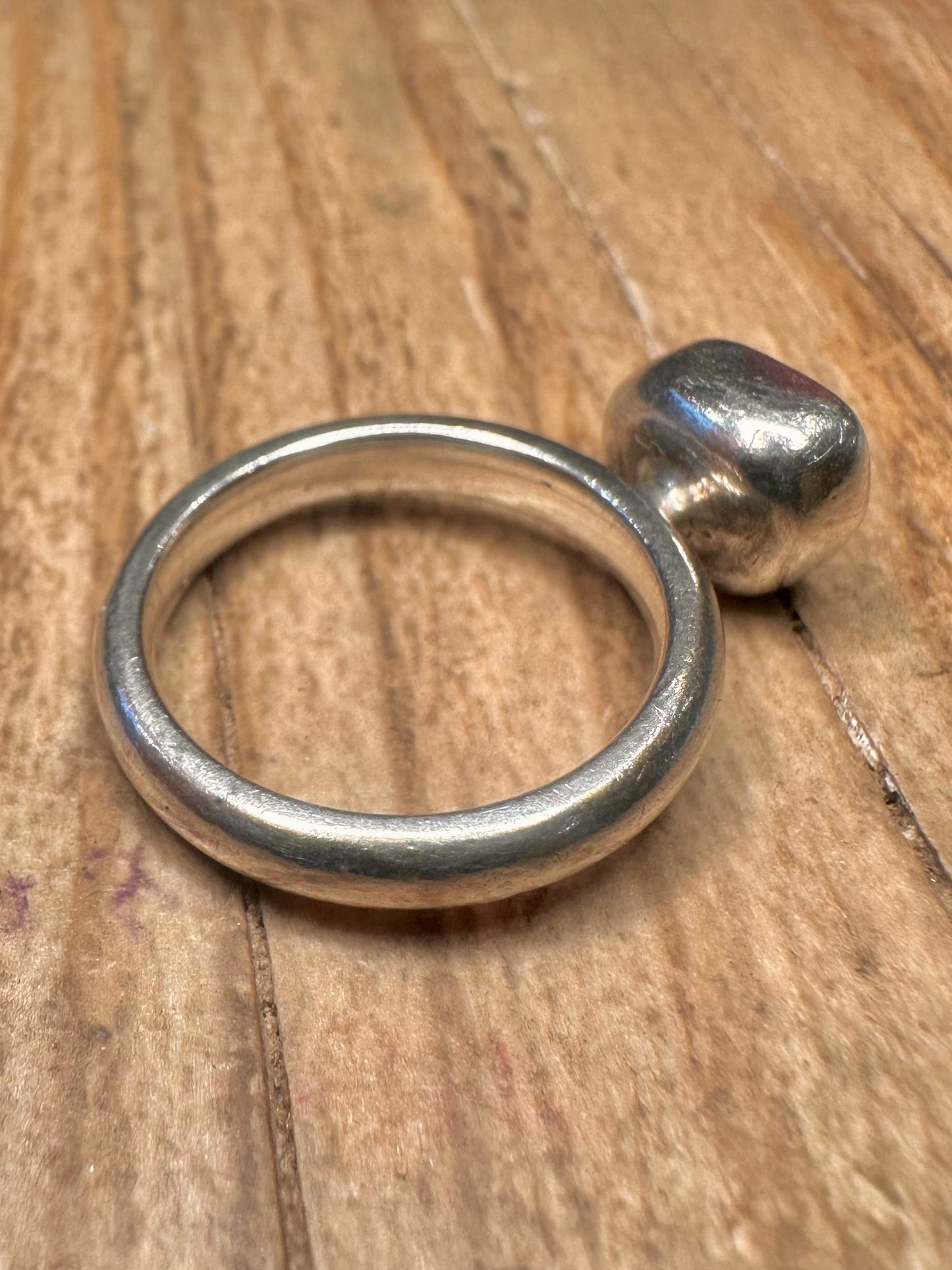 Abstract 1996 Watermelon Tourmaline 925 Sterling Silver Size K1/2 Ring