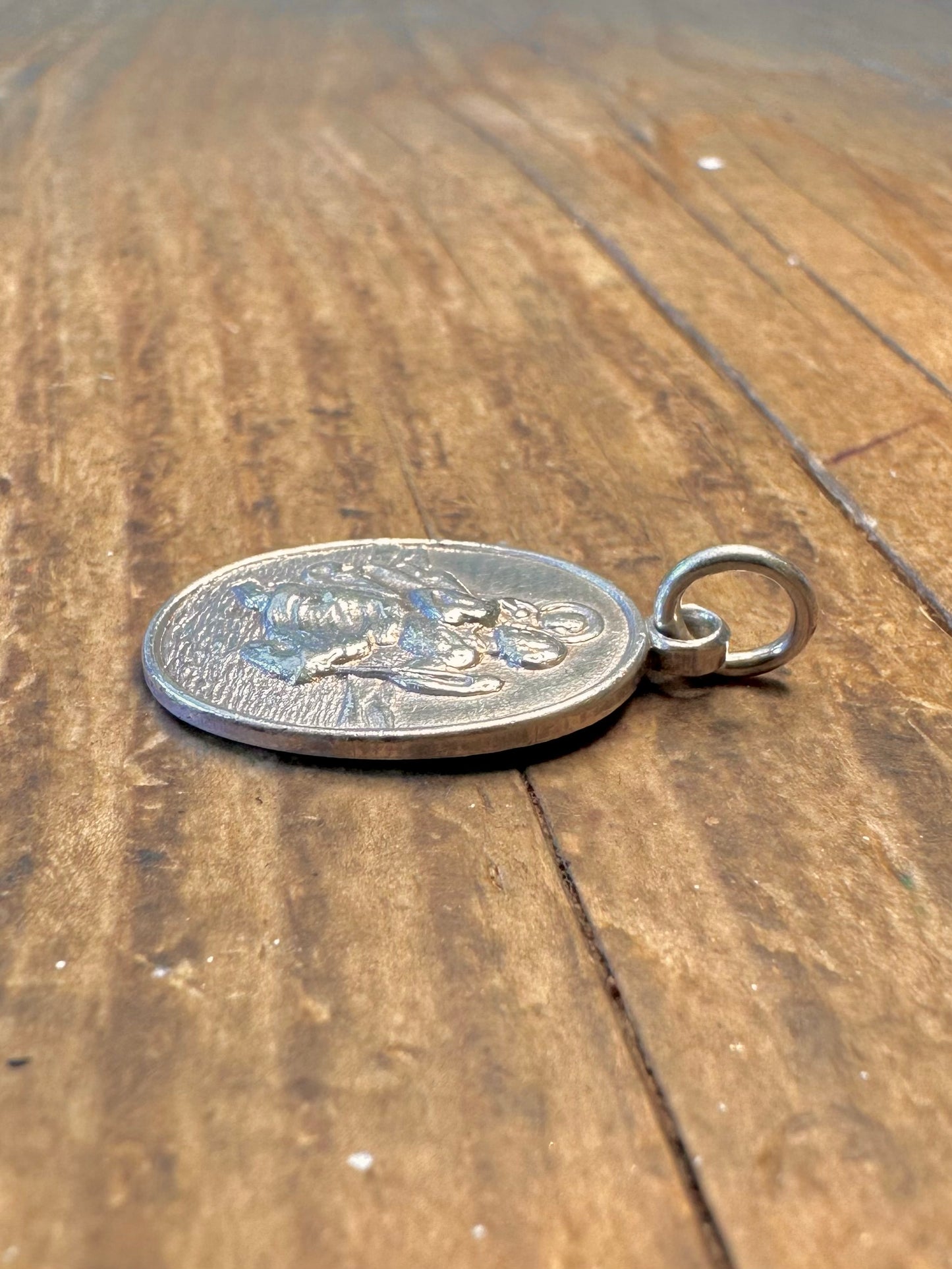 Oval 1968 St Christopher 925 Sterling Silver Pendant