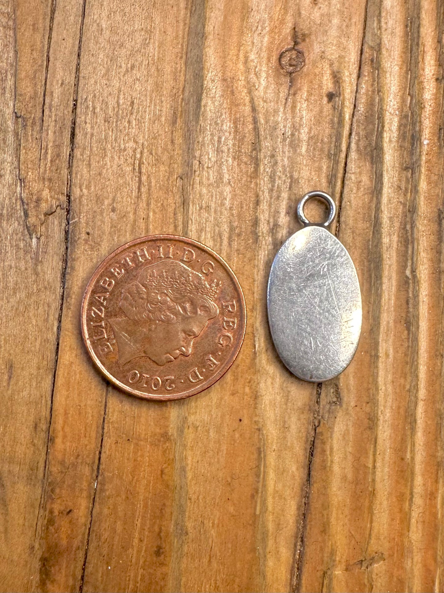 Ingot 1978 Engraved Oval Maker P&RB Birmingham 925 Sterling Silver Pendant