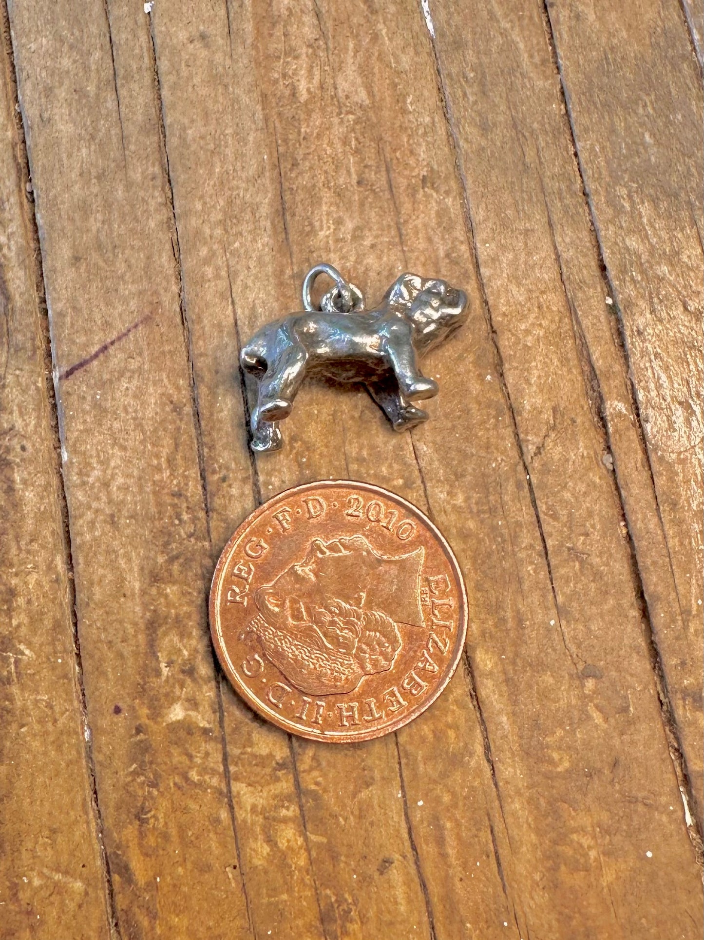 Bulldog Solid 925 Sterling Silver Charm Pendant