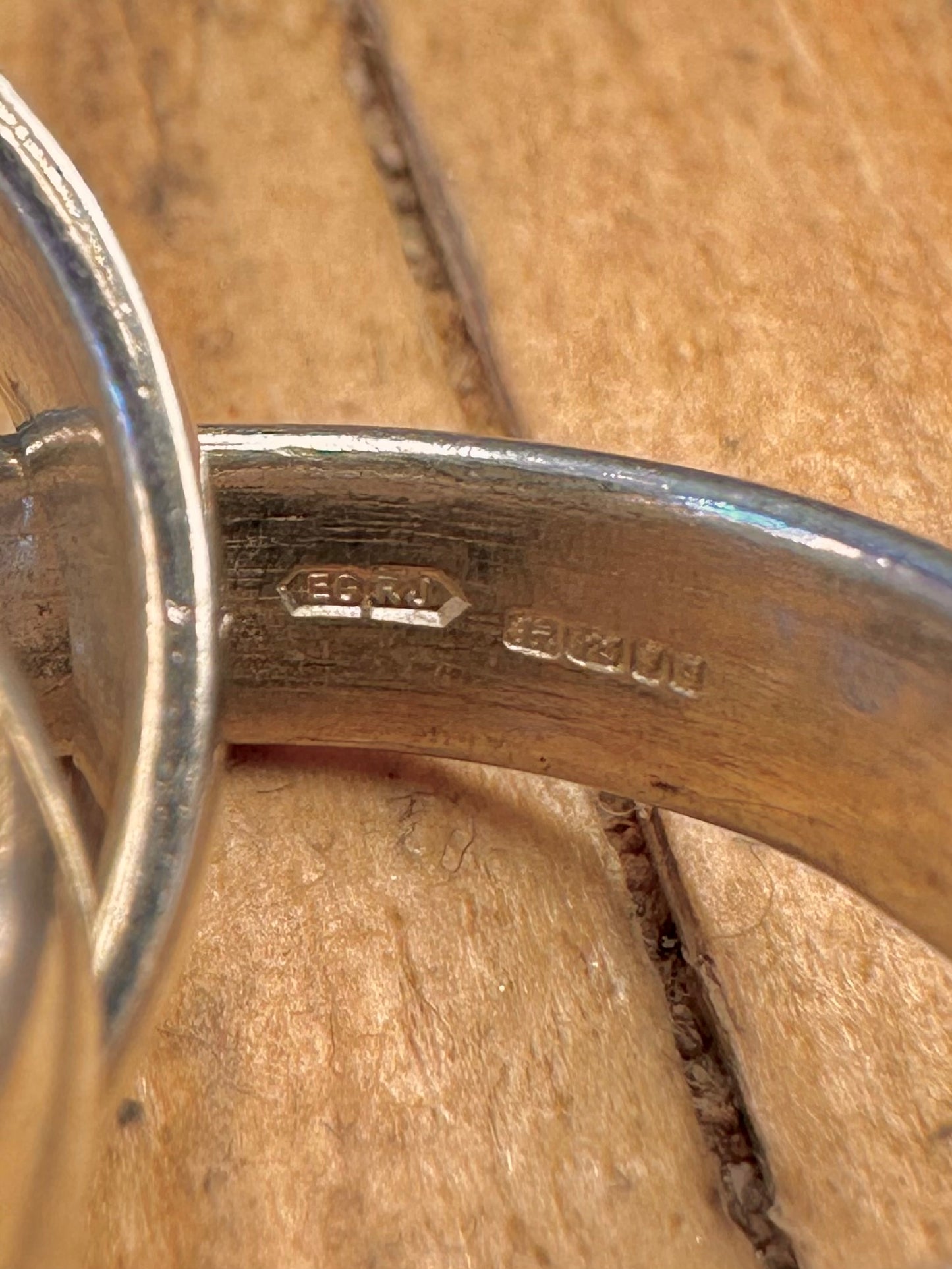 Moderner 2015er Dreifach-Band 925er Sterling Silber Ring Größe L