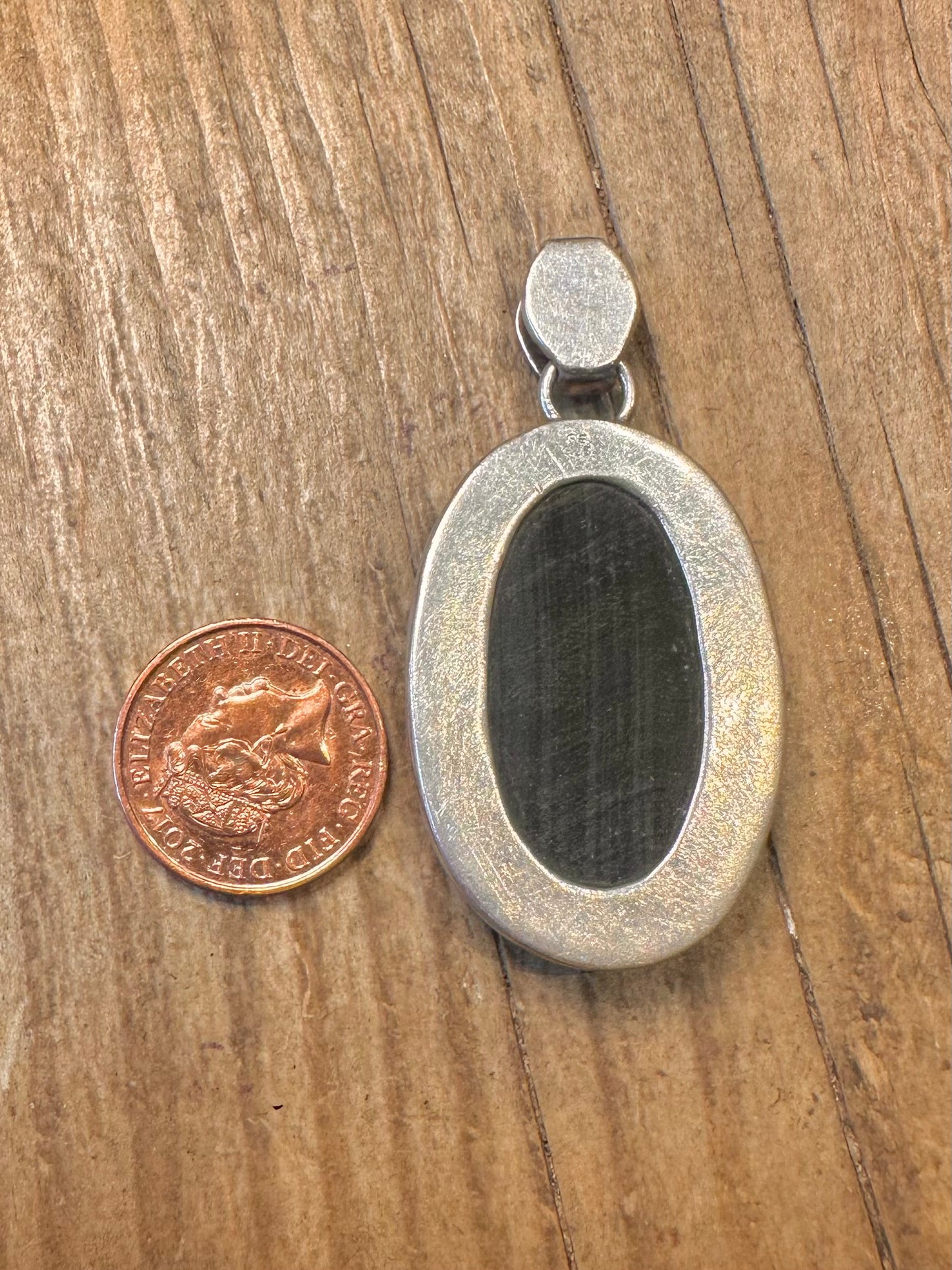 Blue Tigers Eye Maker GE 925 Sterling Silver Pendant