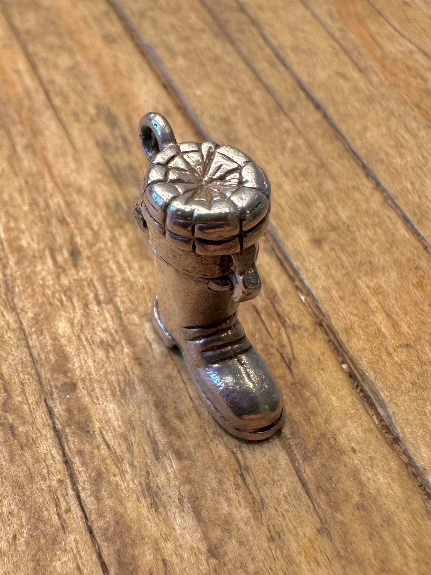 Stiefel aufklappbar mit Katze 925er Sterlingsilber Charm-Anhänger