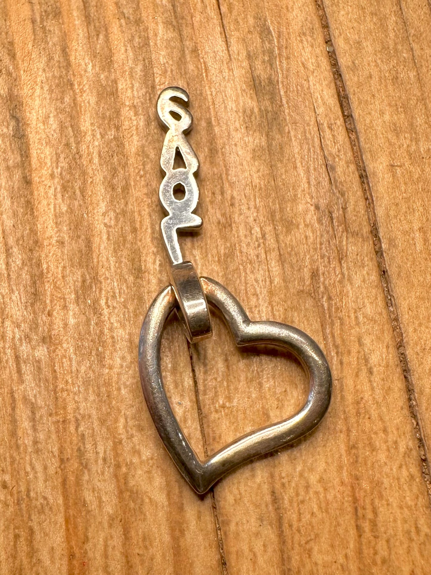 Vintage Heart Love White CZ Stone 925 Sterling Silver Pendant