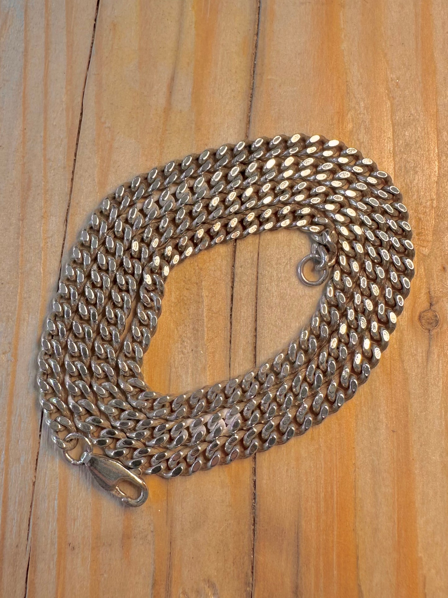 Vintage Close Link Curb Chain 925 Silver Hallmarked 20 inch Necklace