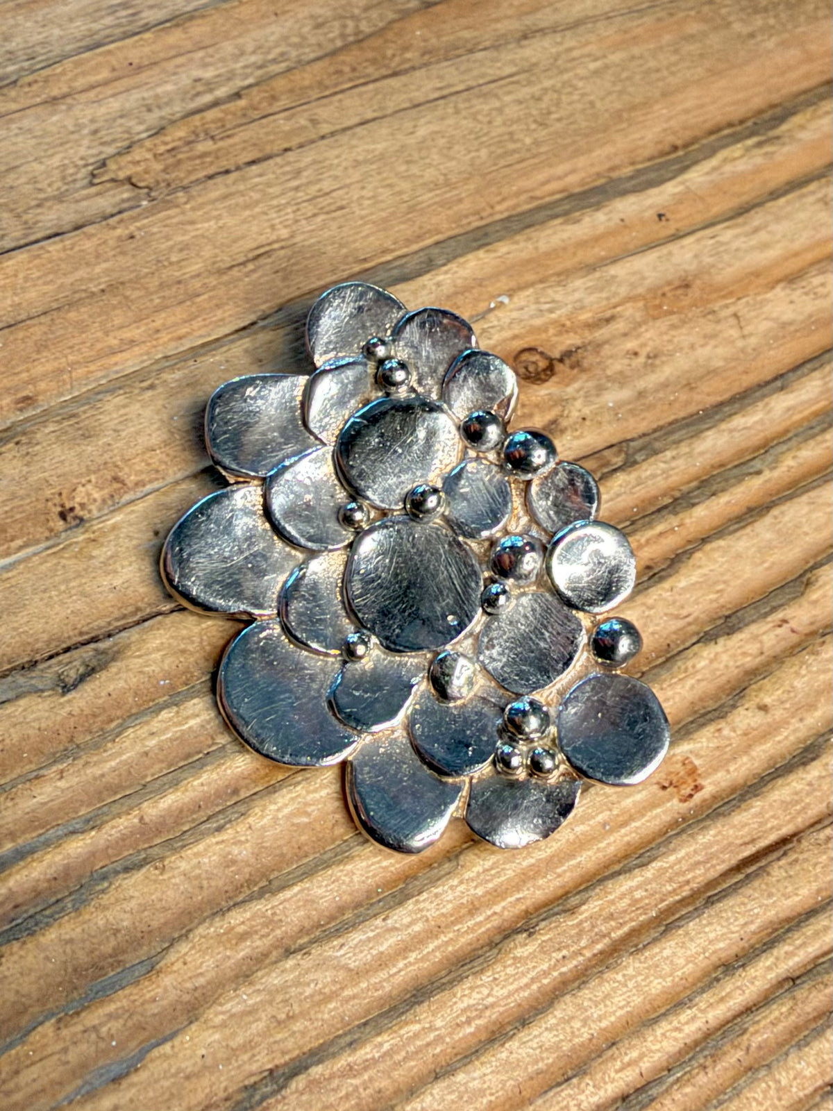 Modernist 1990 Bubble Dots Maker SJH 925 Sterling Silver Brooch