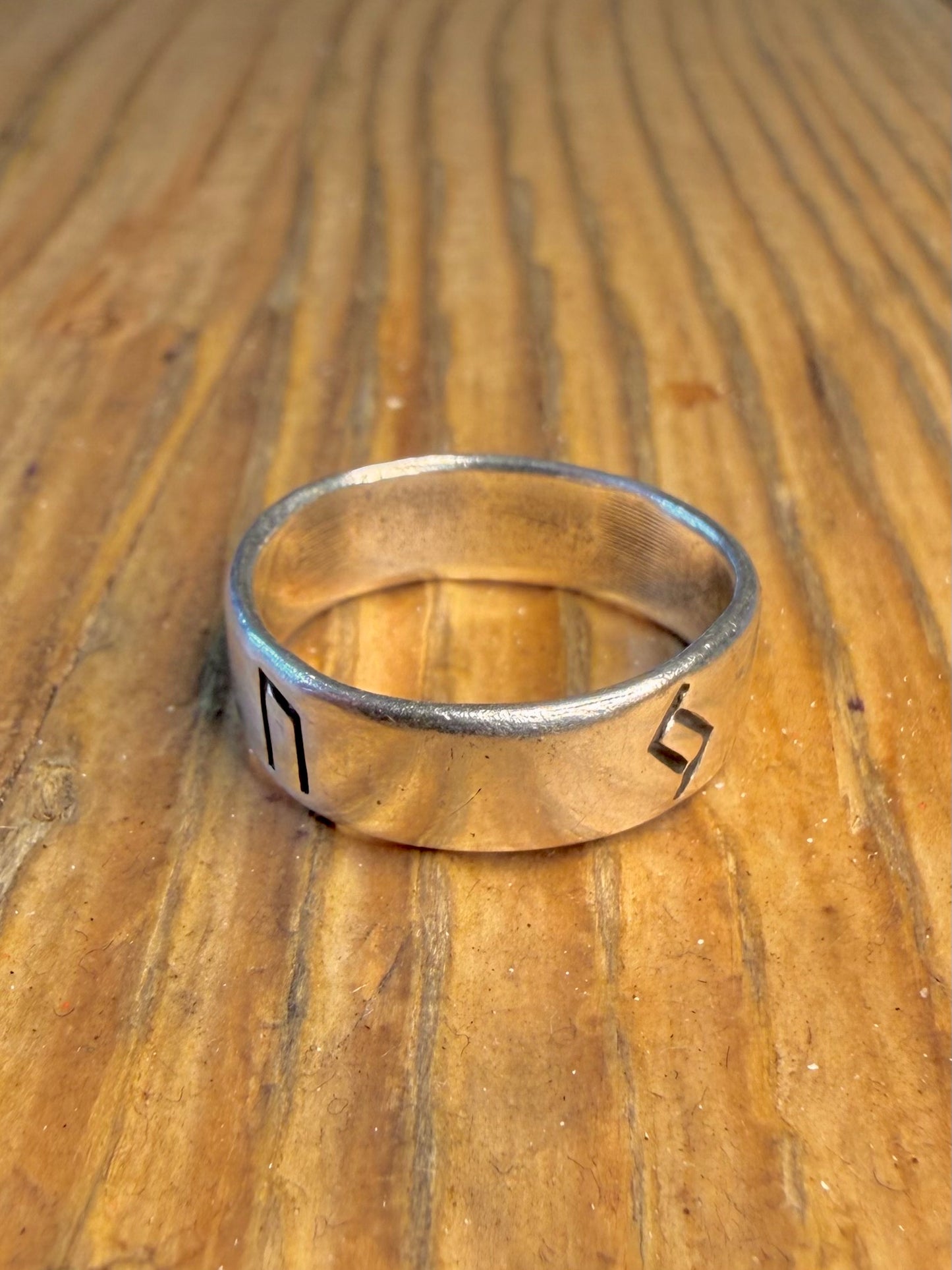 Norse Runes 1988 Band 925 Sterling Silver Size N Ring