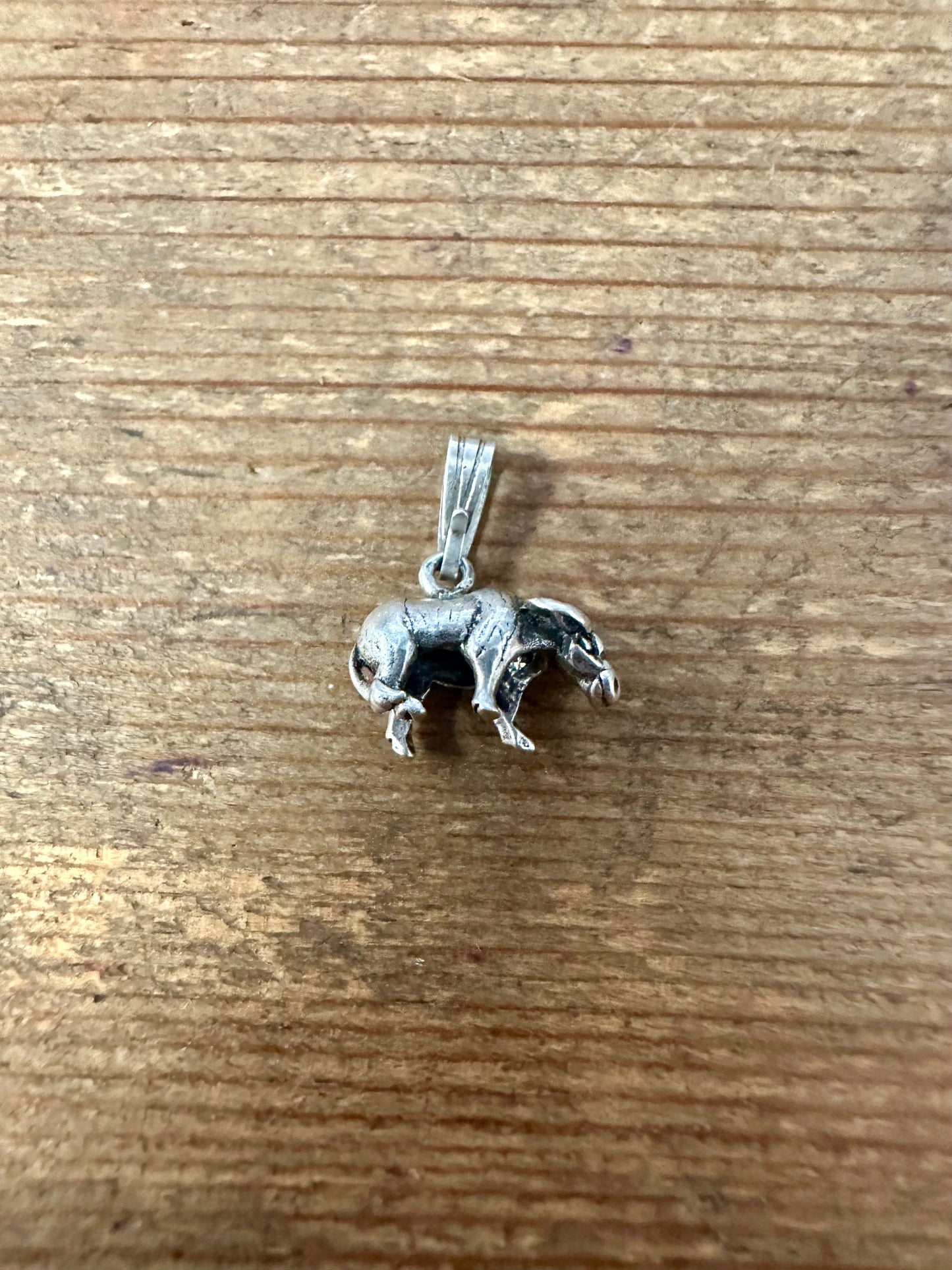 Vintage Cow 925 Silver Charm Pendant