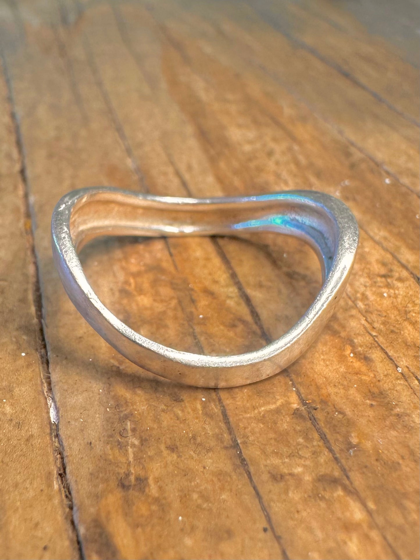 Gewellter Ring Größe P aus 925er Sterlingsilber