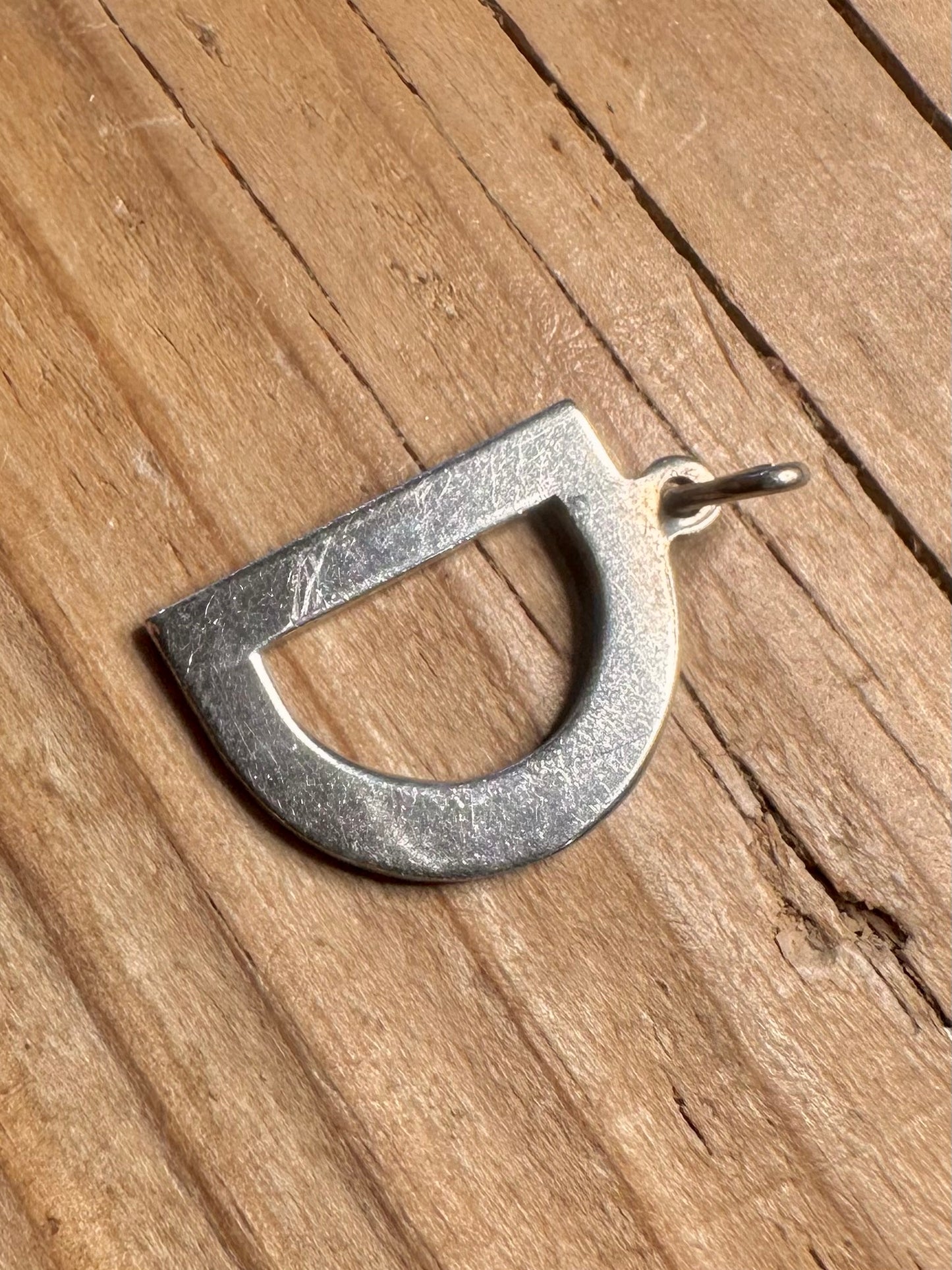 Vintage Letter D 925 Sterling Silver Pendant