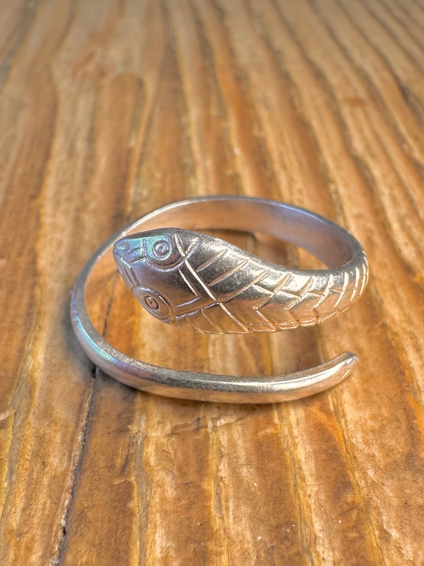 Snake Textured Wrapped 925 Sterling Silver Size S Ring