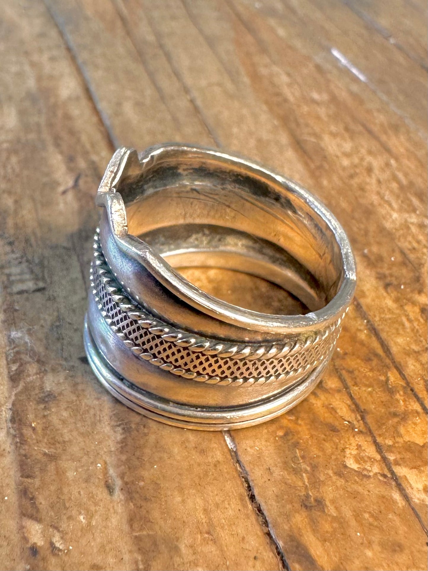 Boho-Stil dekorative Perlen 925 Sterling Silber Ring Größe P1/2
