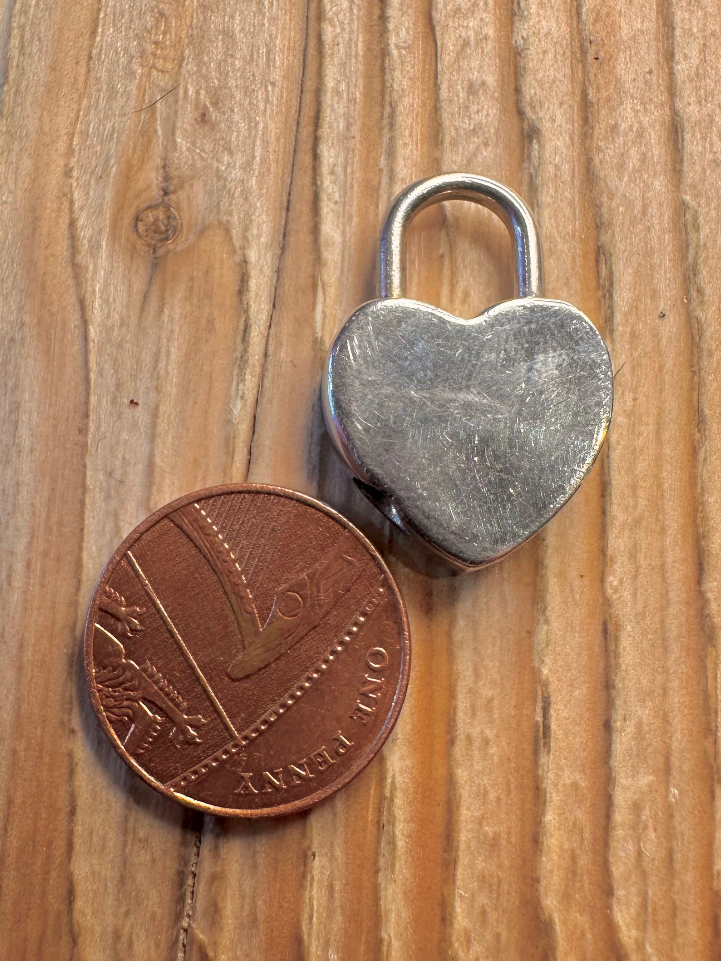 Vintage Tiffany & Co Heart Padlock 925 Sterling Silver Pendant