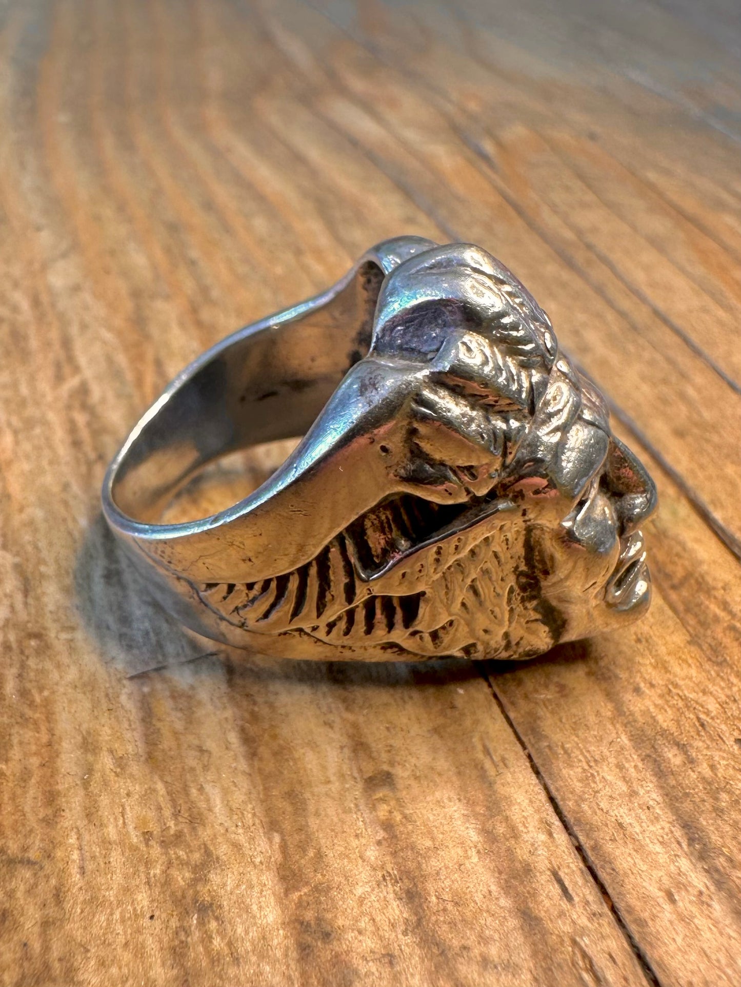 Indianer Kopf 925 Sterling Silber Ring Größe P