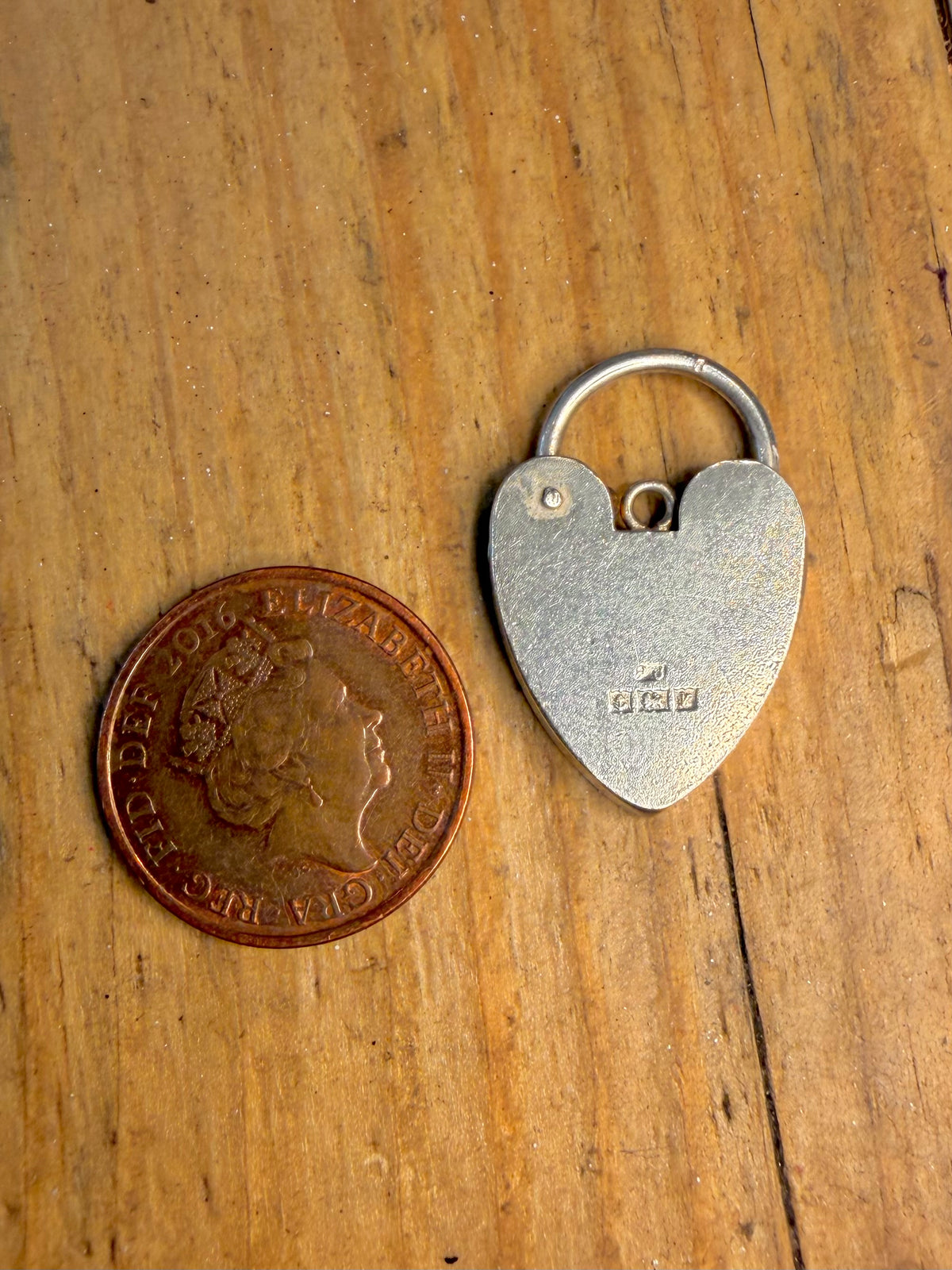 Large Padlock 1970 Hallmarked Maker PJ 925 Sterling Silver Pendant