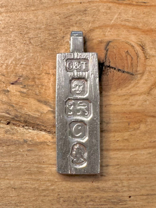 Vintage 1977 Ingot 925 Silver Pendant