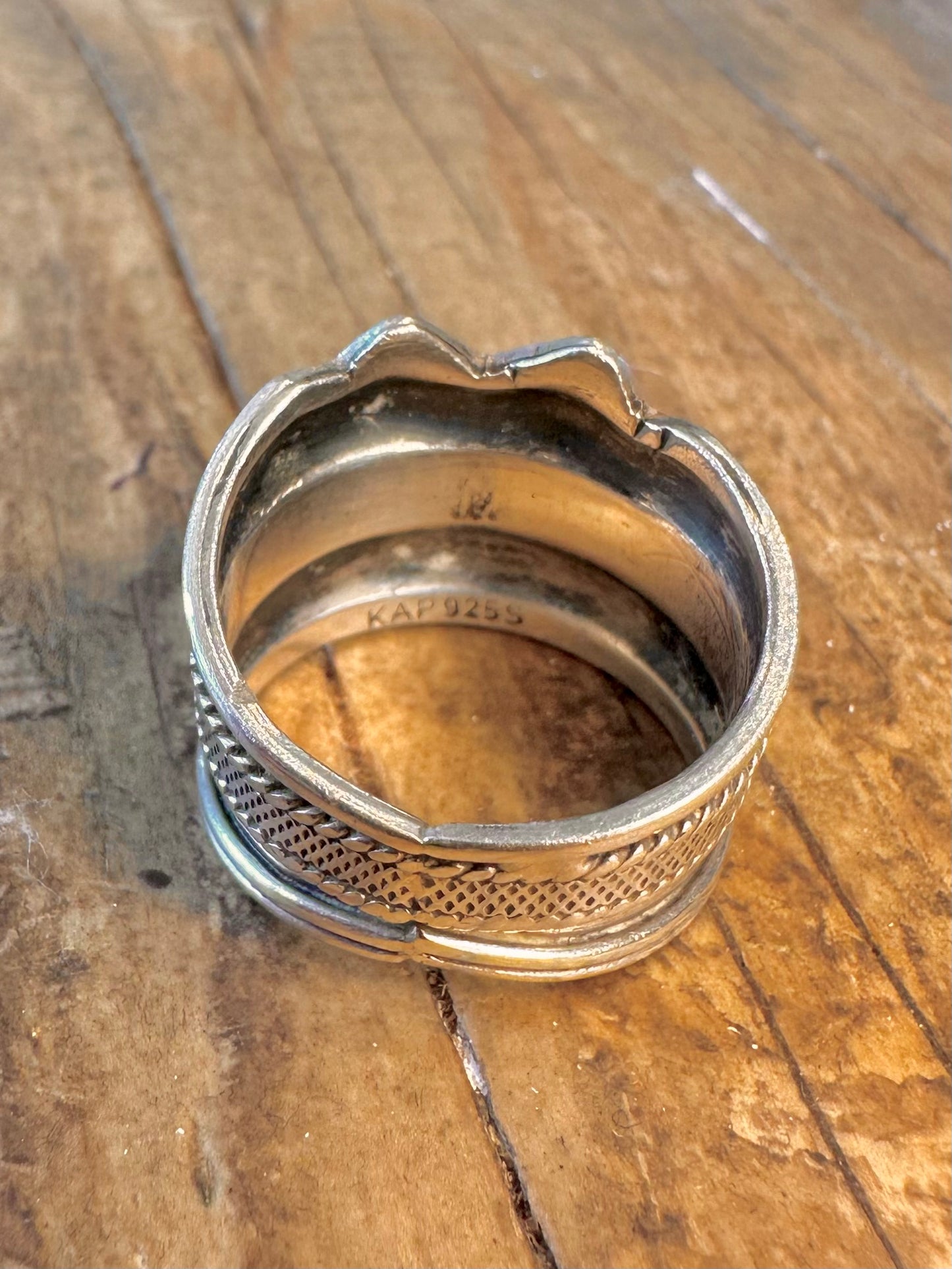 Boho-Stil dekorative Perlen 925 Sterling Silber Ring Größe P1/2
