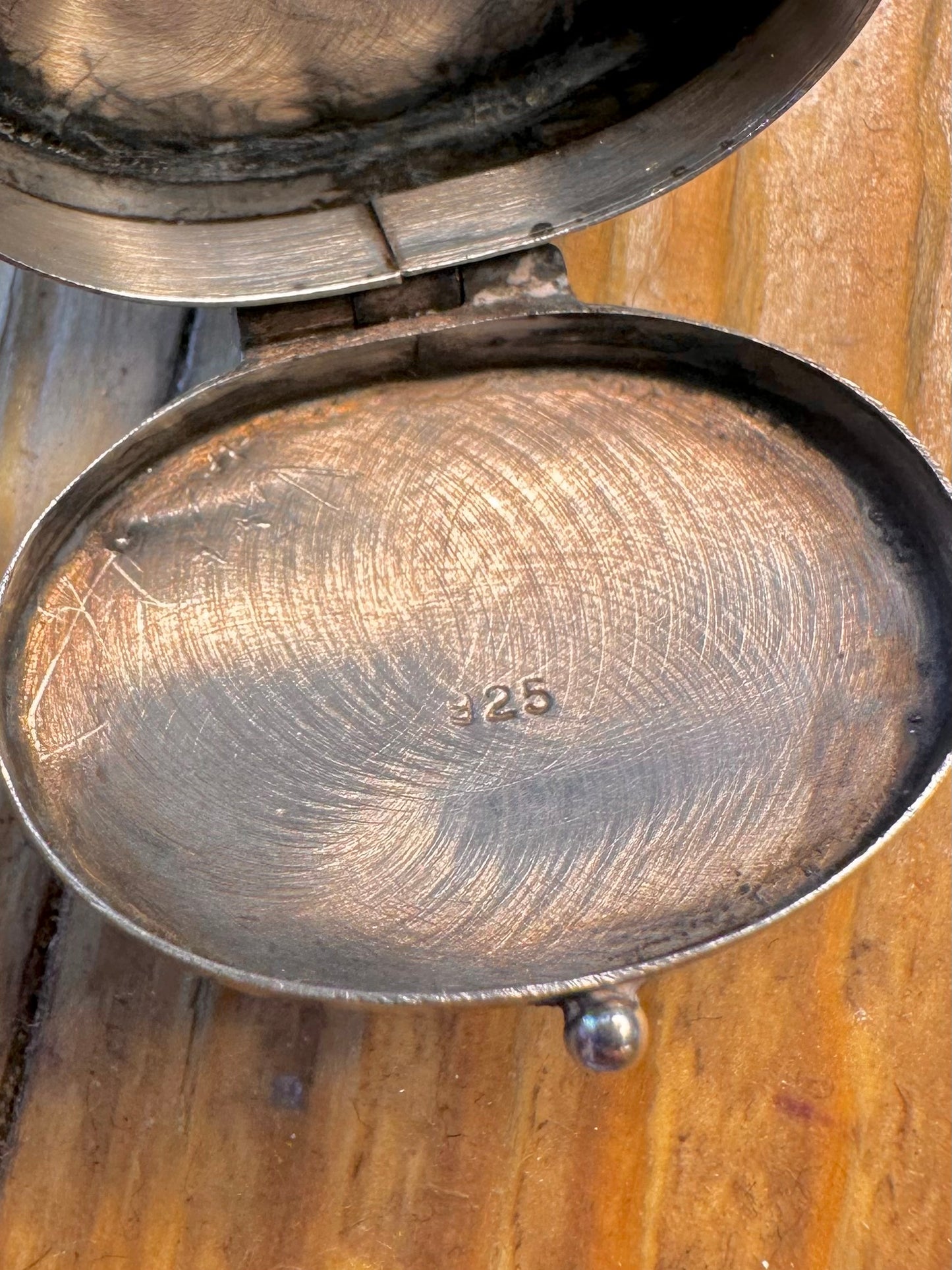 Engraved Oval Pill Box 925 Sterling Silver Collectable