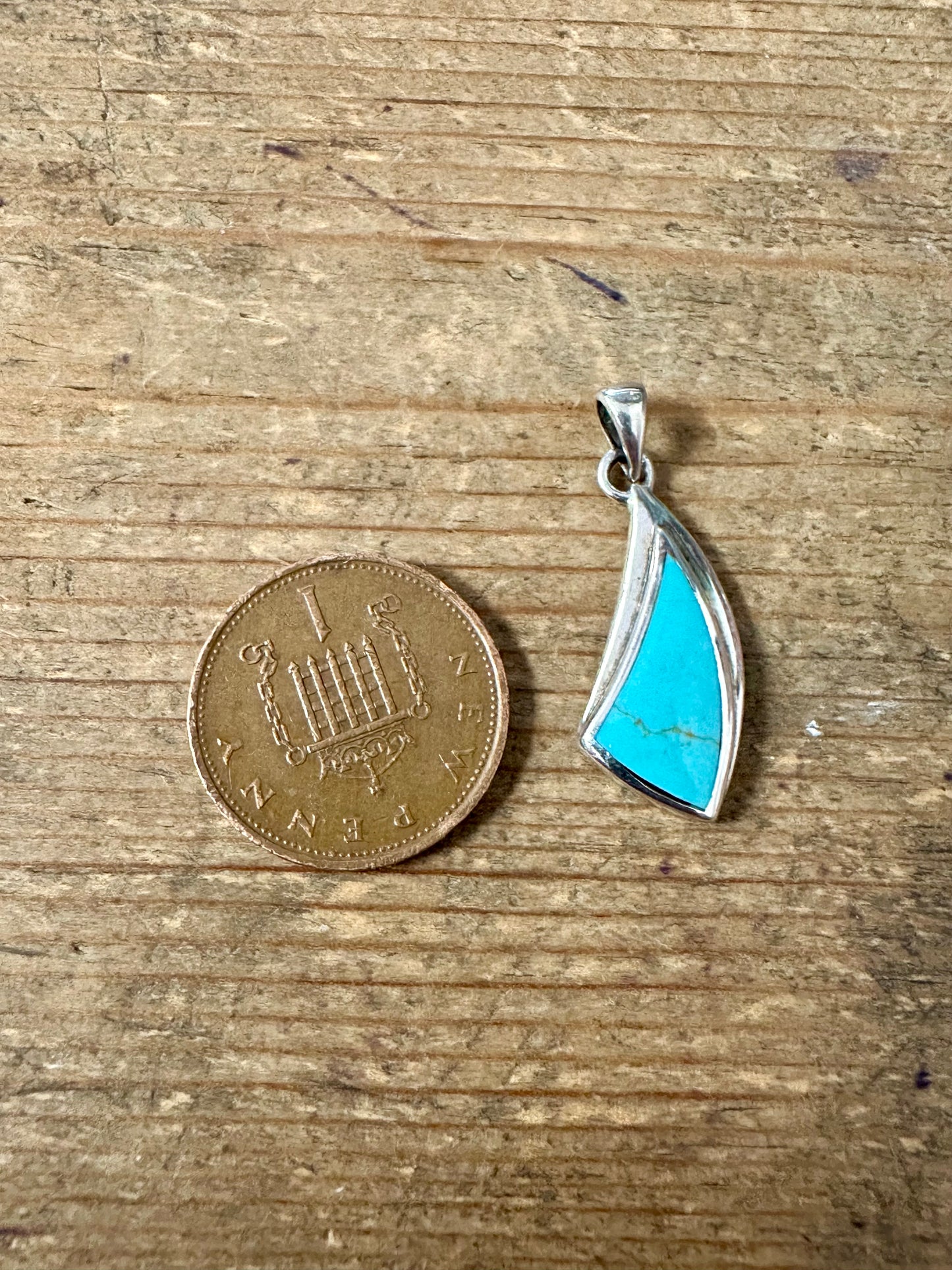 Vintage Turquoise 925 Silver Pendant