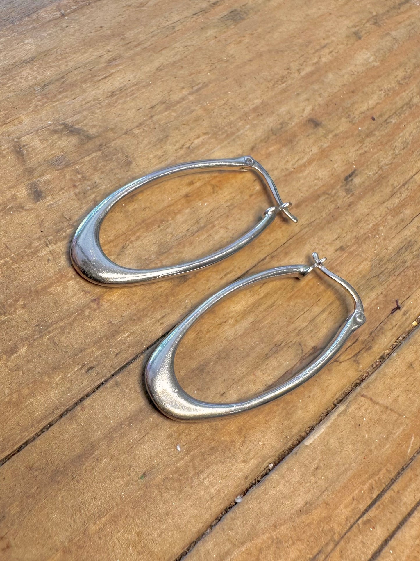 Oval Hoops 925 Sterling Silver Earrings