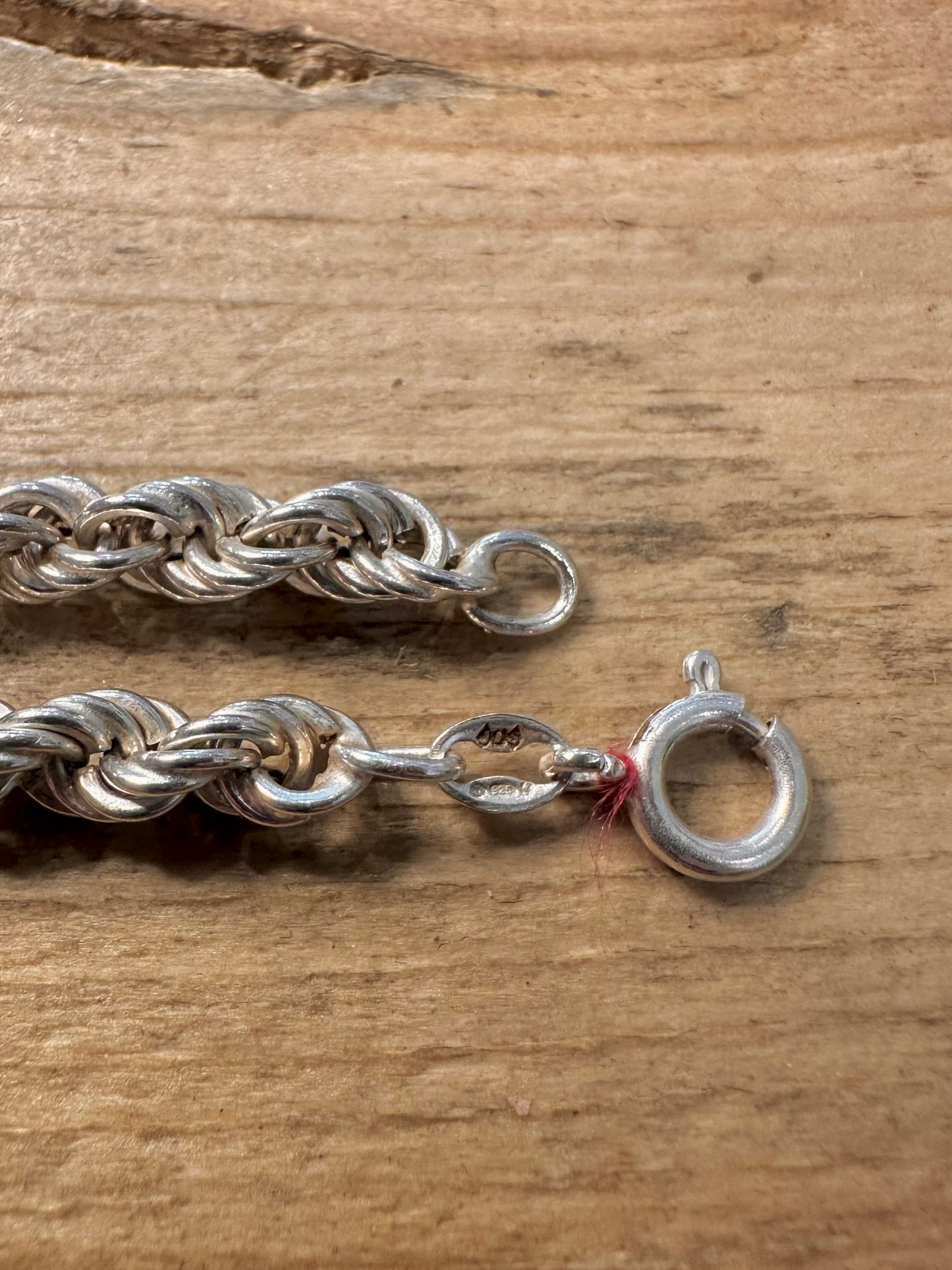 Vintage Rope Chain 925 Silver 16.3 inch Necklace