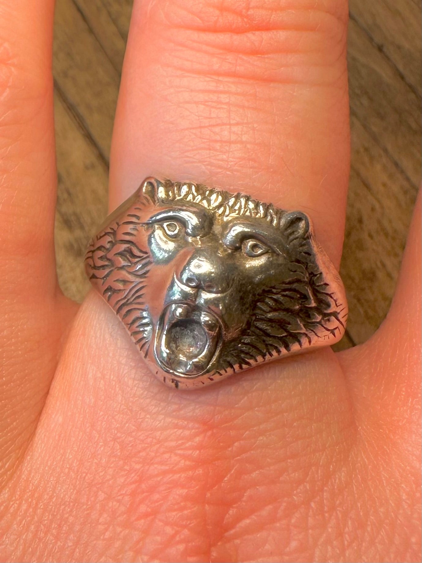 Tierkopf 835er Silber Größe V Ring