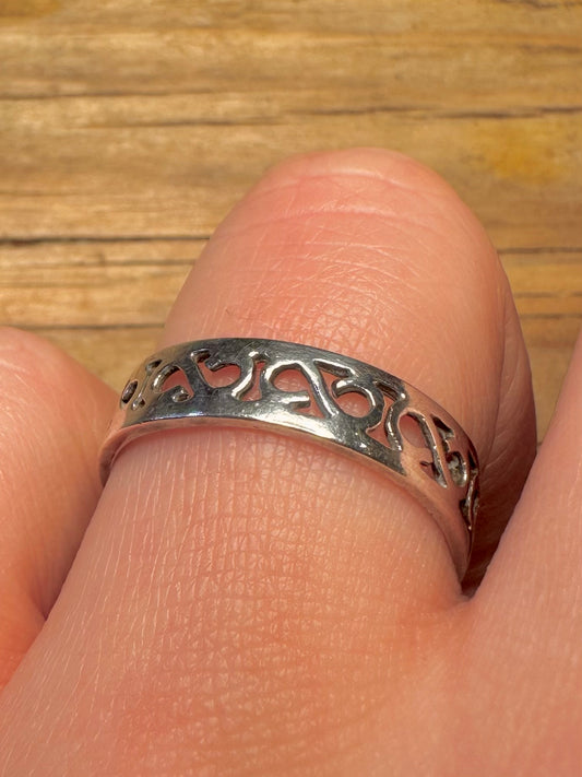 Vintage Infinity Band 925 Sterling Silver Size U1/2 Ring