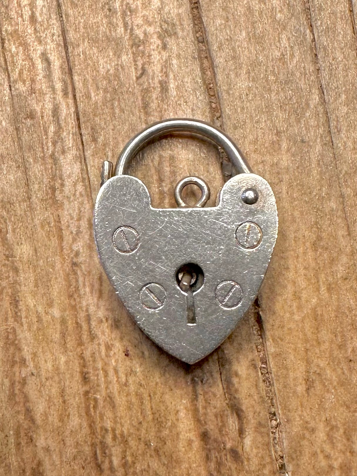 Vintage Heart Padlock 925 Sterling Silver Pendant