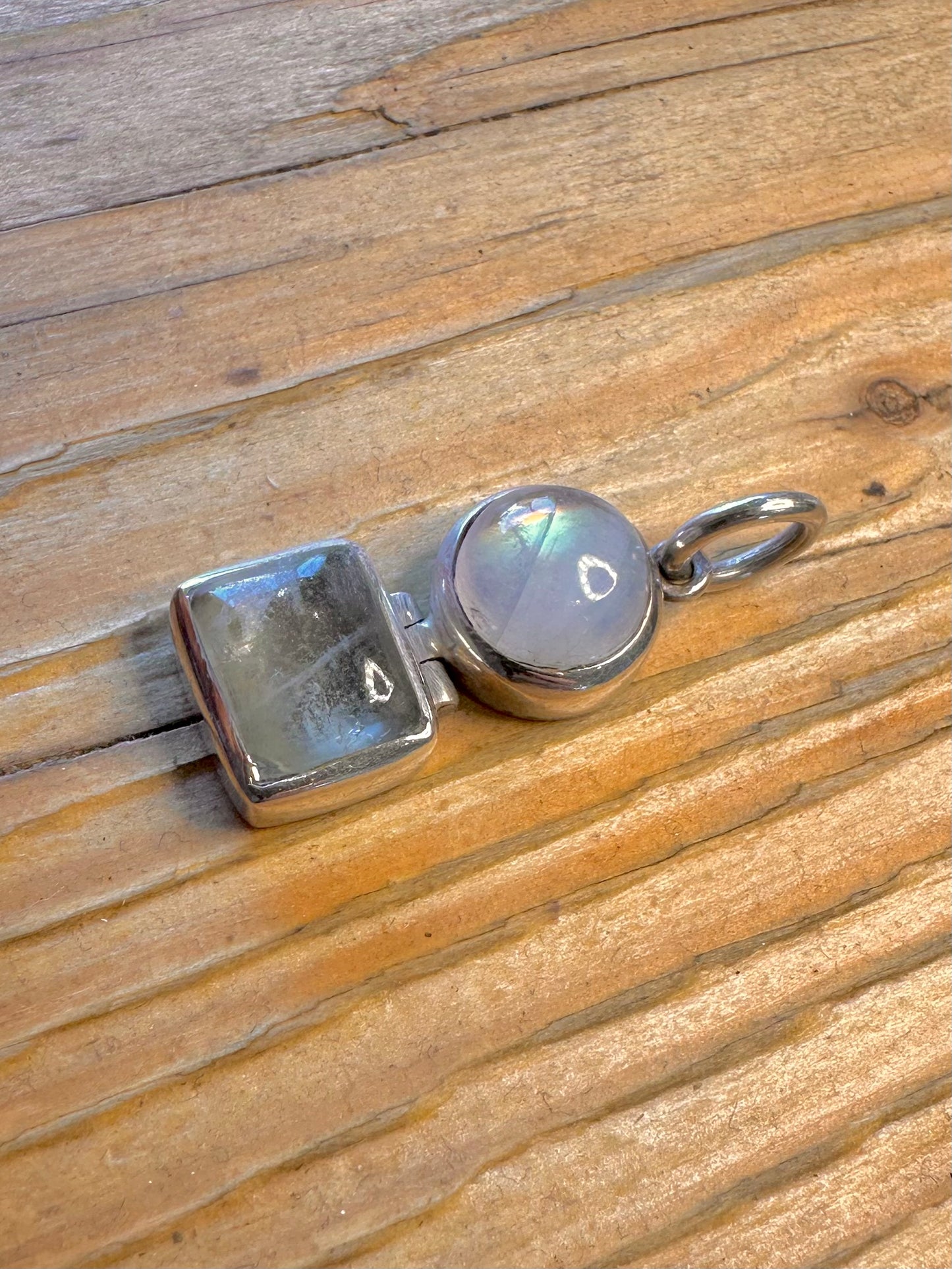 Moonstone and Blue Quarts 925 Sterling Silver Pendant