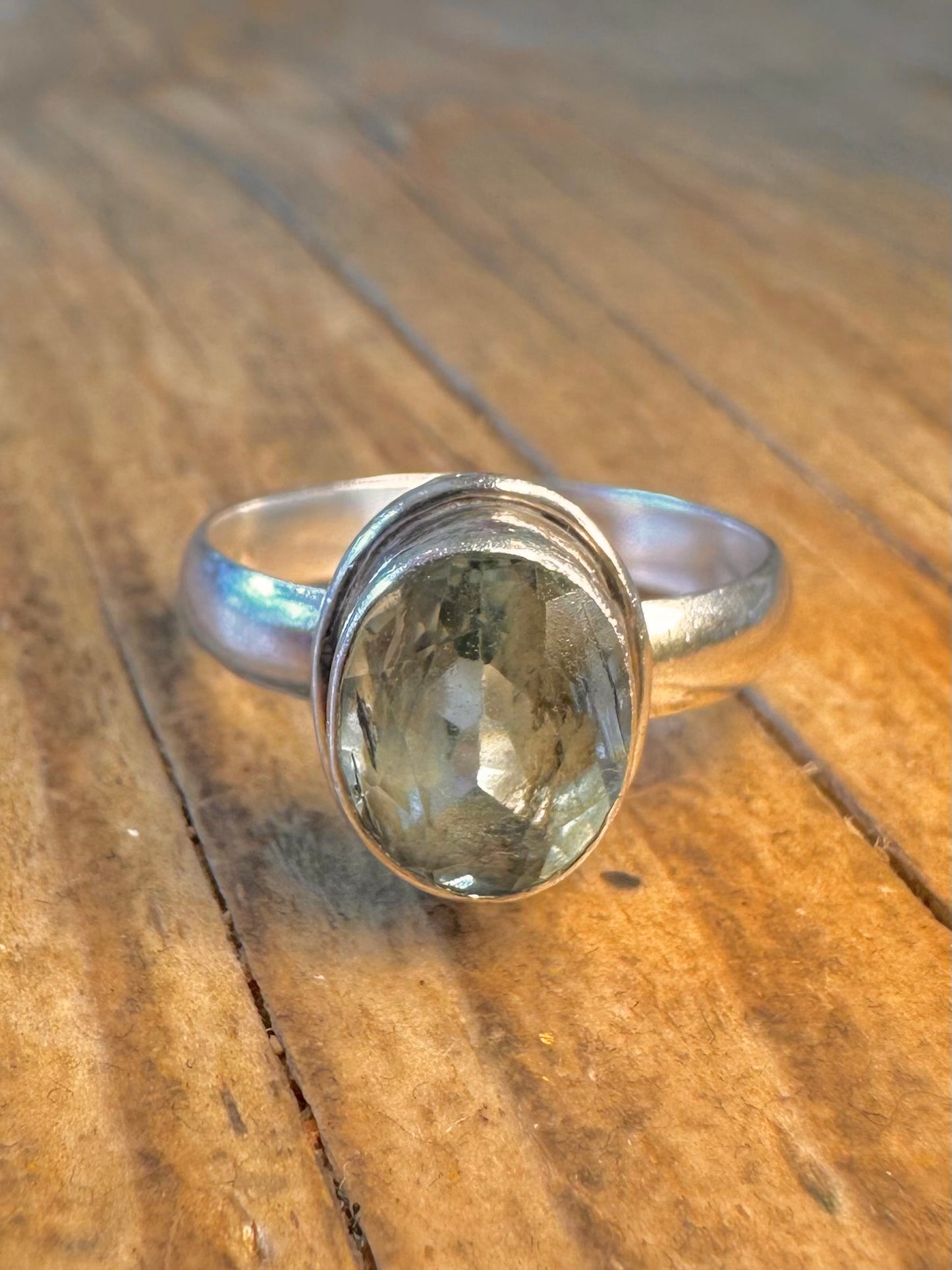 Blue Topaz 925 Sterling Silver Size P Ring