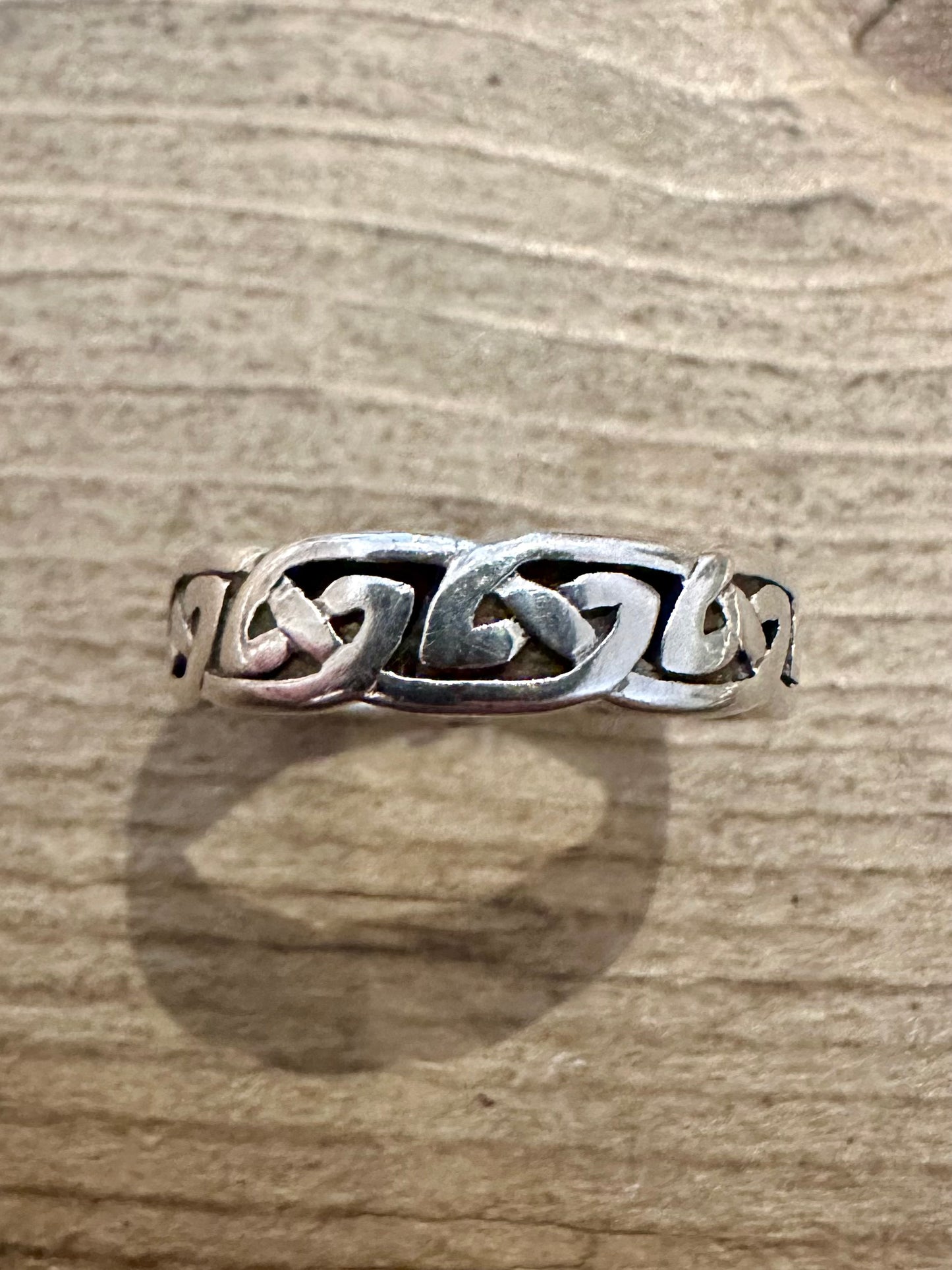 Vintage Celtic Band 925 Silver Size Q Ring