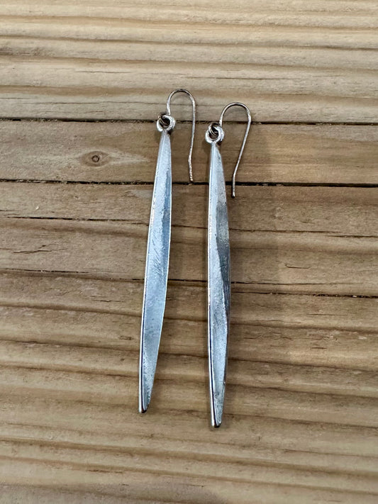 Abstract Dangle Long Spike 925 Silver Earrings