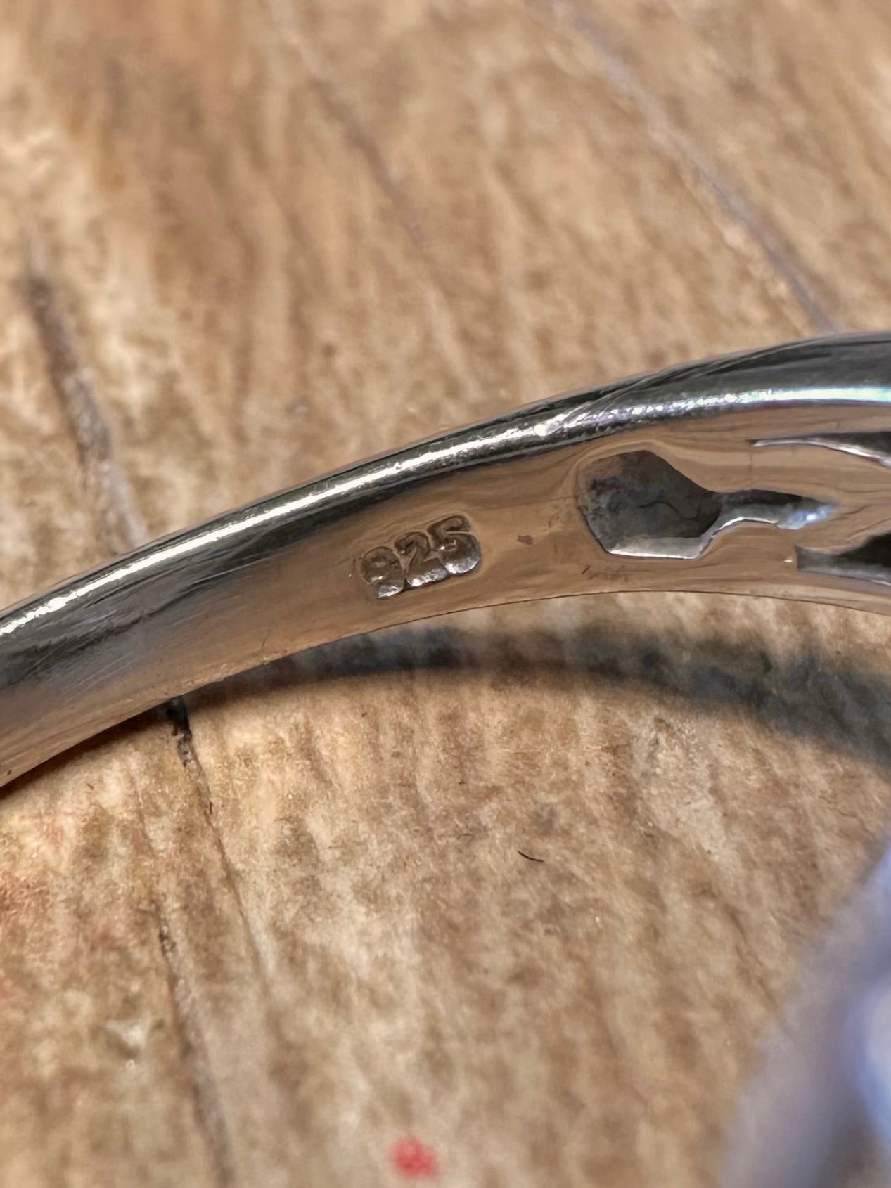 Vintage Green Stone and Pearl 925 Sterling Silver Size S1/2 Ring