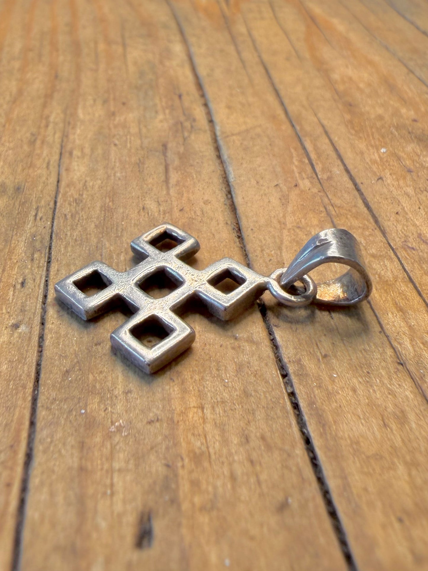 Geometric Square 925 Sterling Silver Pendant