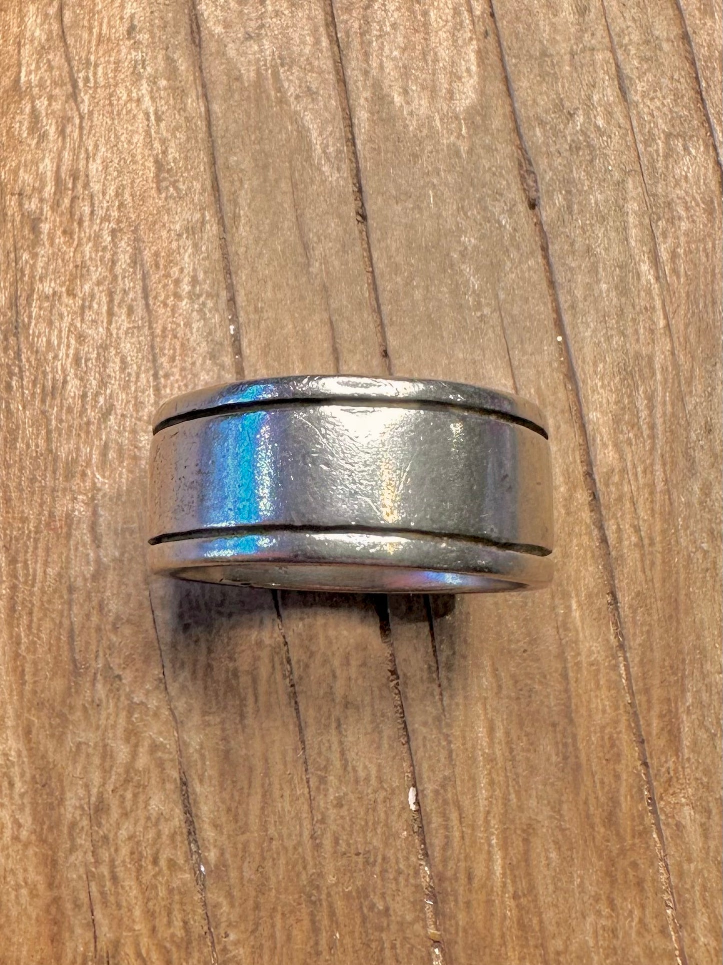 Vintage Thick Band 925 Sterling Silver Size U Ring