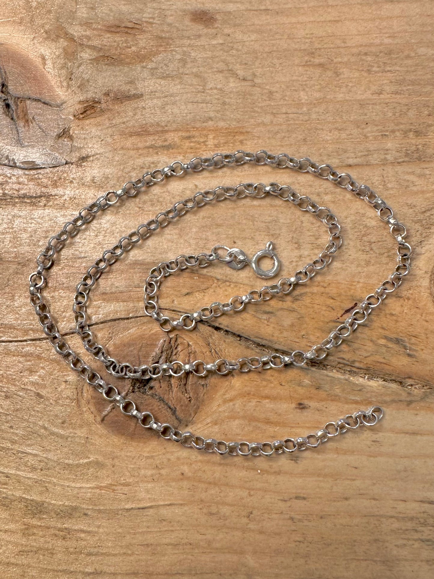 Vintage Belcher Chain 925 Silver 15.8 inch Necklace