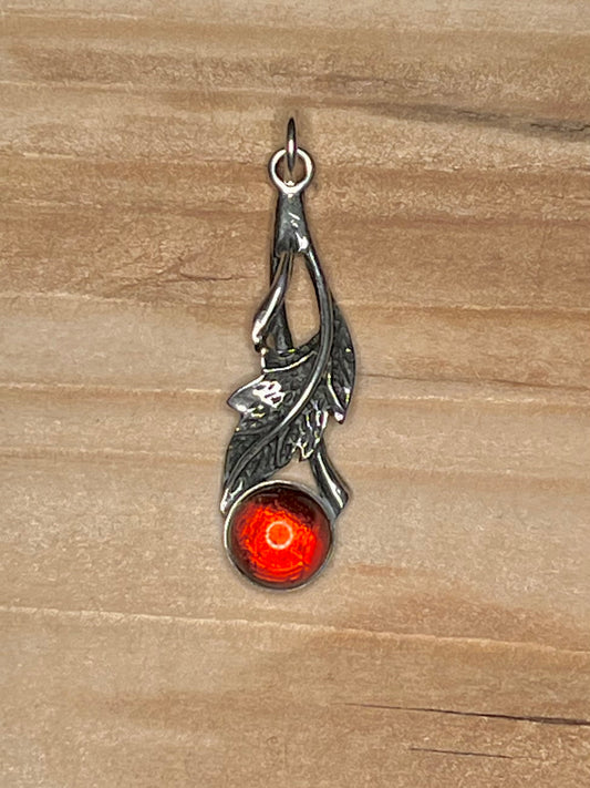 Amber Leaf 925 Sterling Silver Pendant