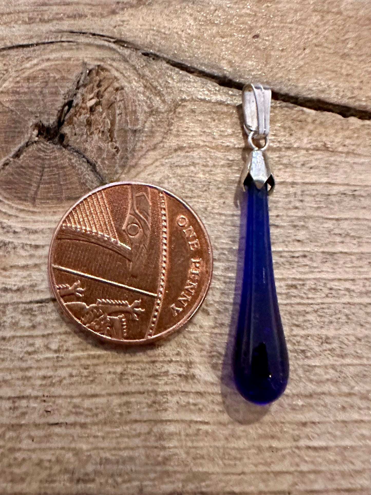 Vintage Blue Glads 925 Silver Pendant