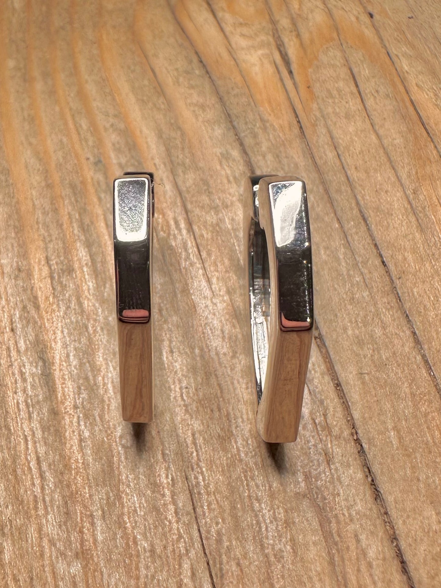 Modern Chunky Heart 925 Sterling Silver Earrings