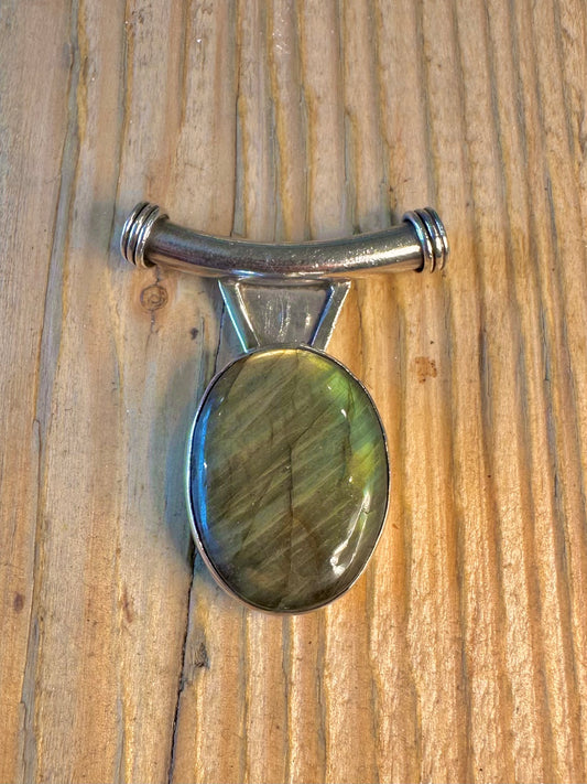 Labradorite Oval 925 Sterling Silver Pendant
