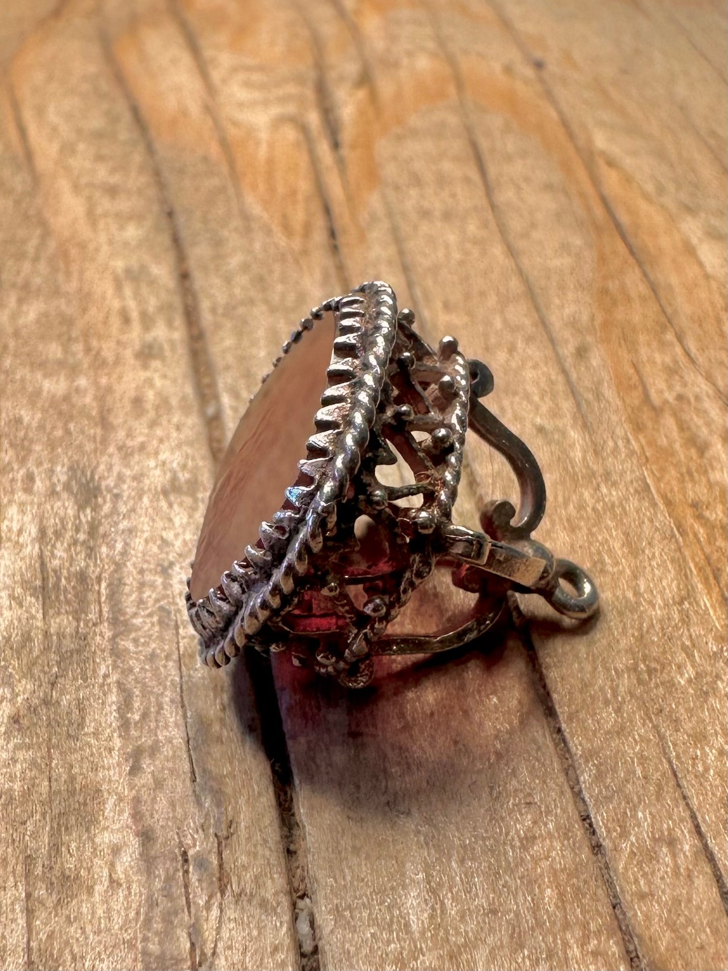 Vintage Victorian Carnelian Fob 925 Sterling Silver Charm Pendant