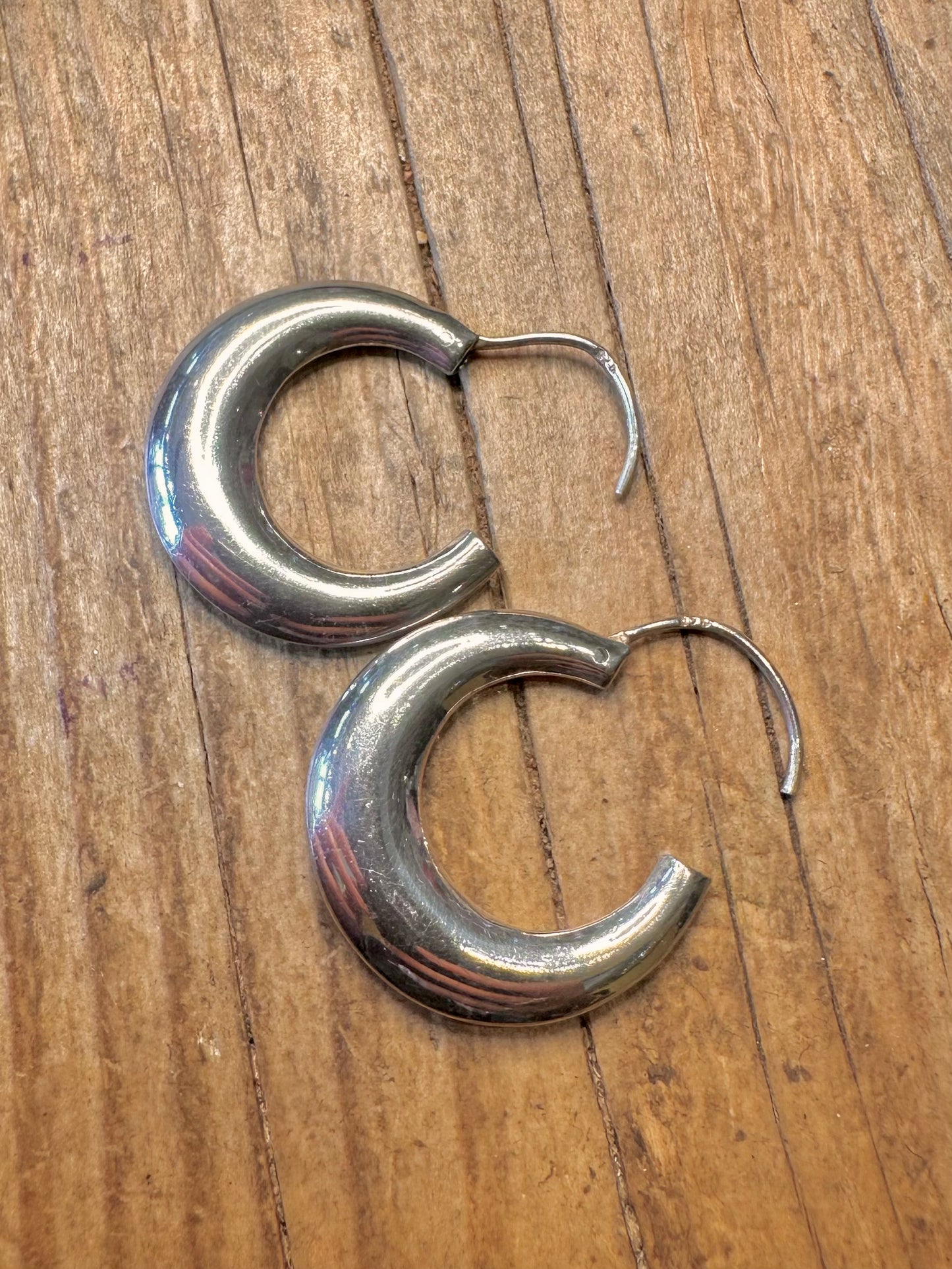 Chunky Puff Hoops Ohrringe aus 925er Sterlingsilber