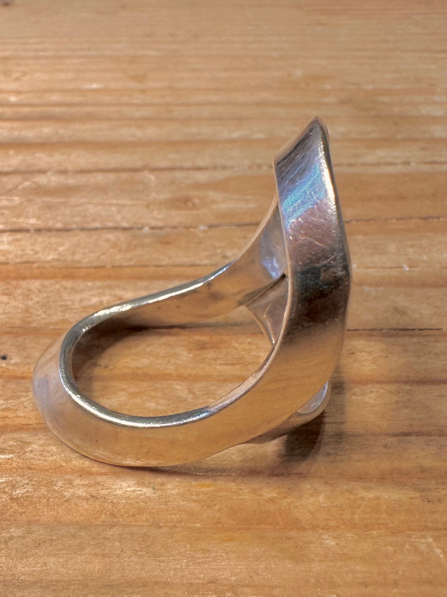 Abstract Open Oval Design 925 Sterling Silver Size P1/2 Ring